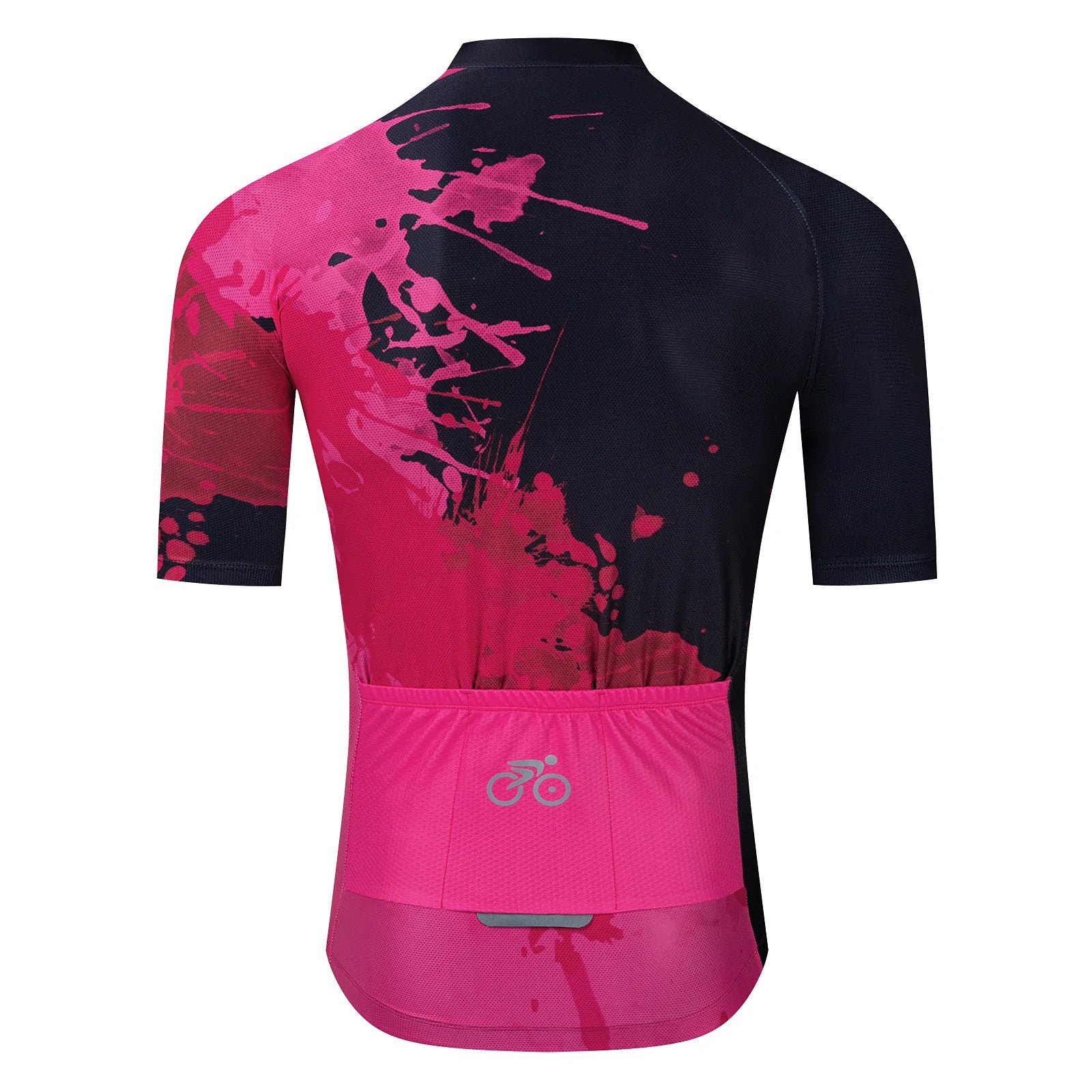 Pink red paint splash cycling jersey for women
