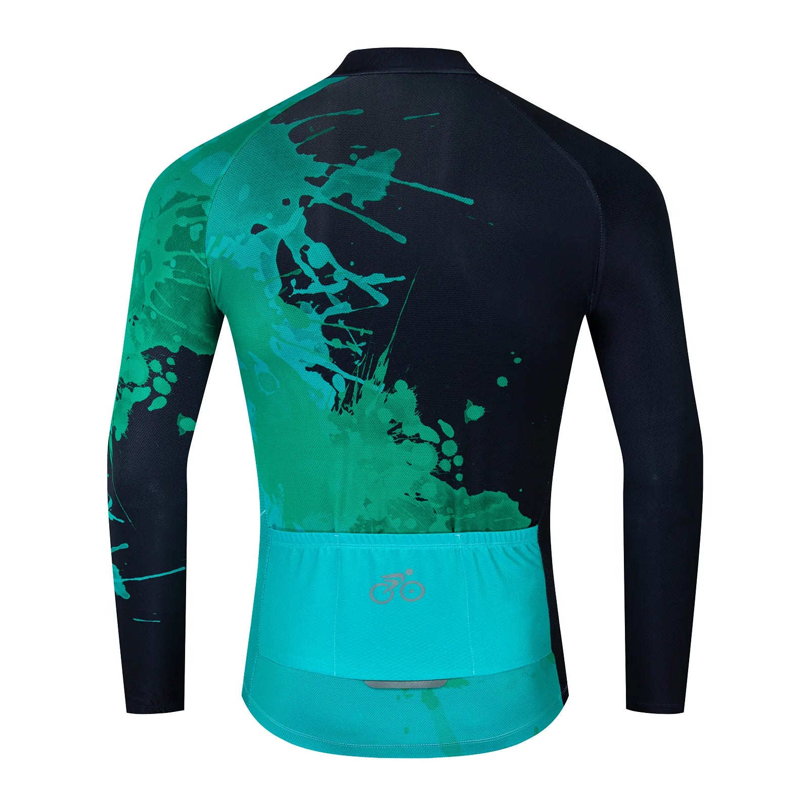 Black green paint splash Long Sleeve cycling jersey for women