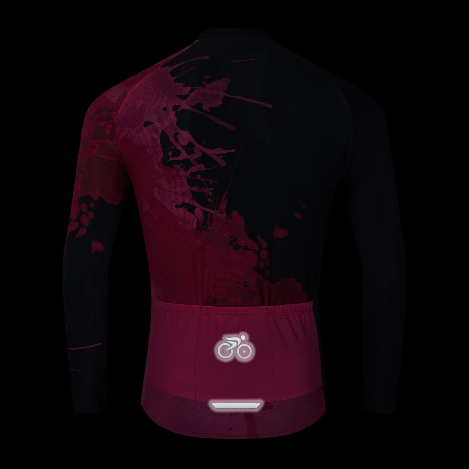 Pink red paint splash Long Sleeve cycling jersey for women