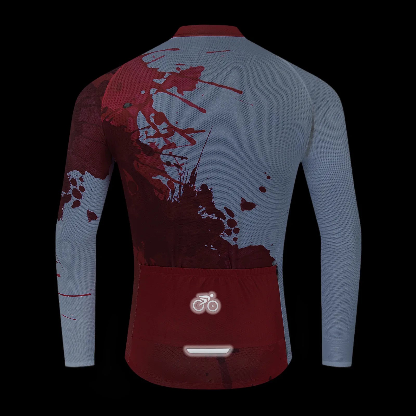 Cycling Jersey Paint Splash White and Black Long Sleeve for women