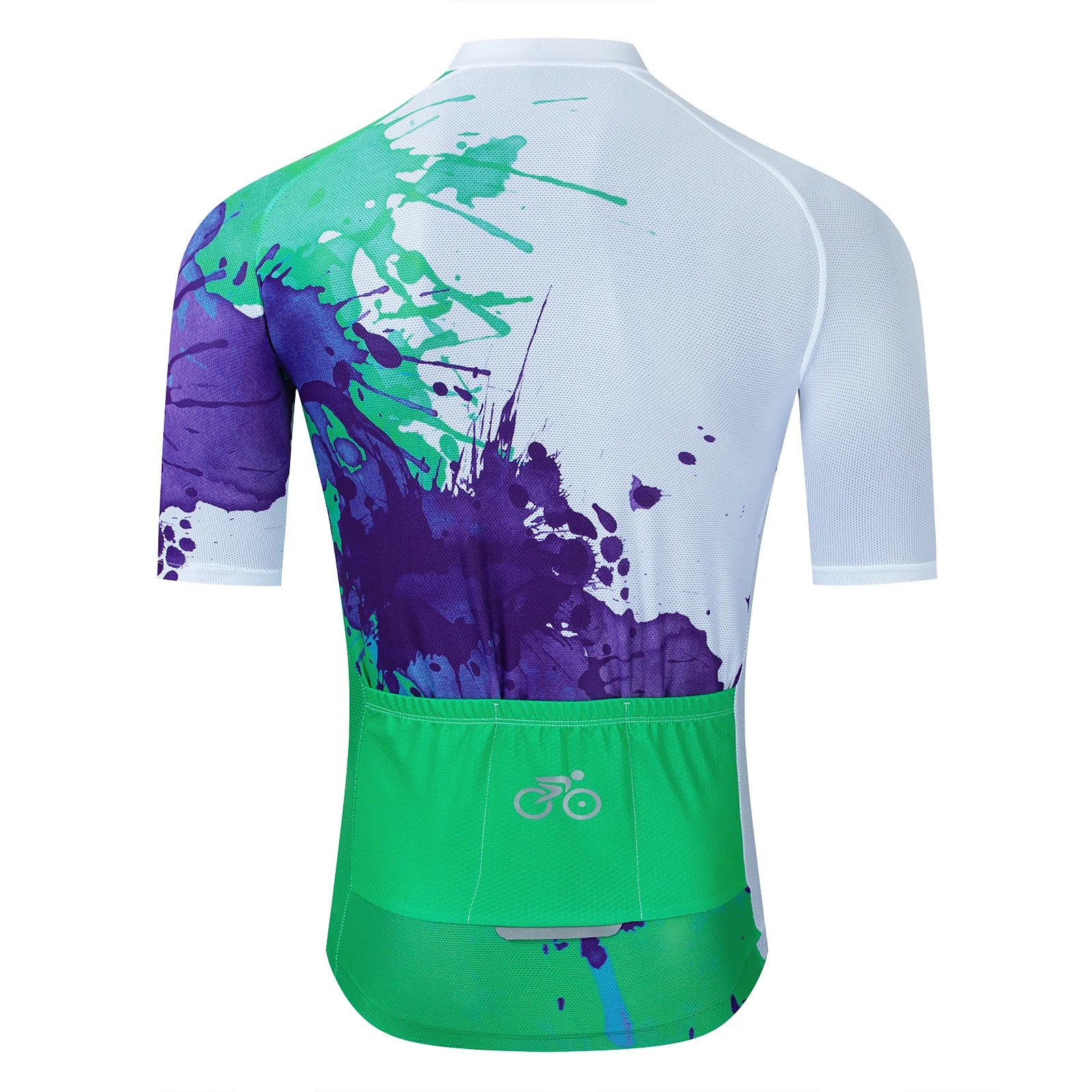 Green blue paint splash cycling jersey for women