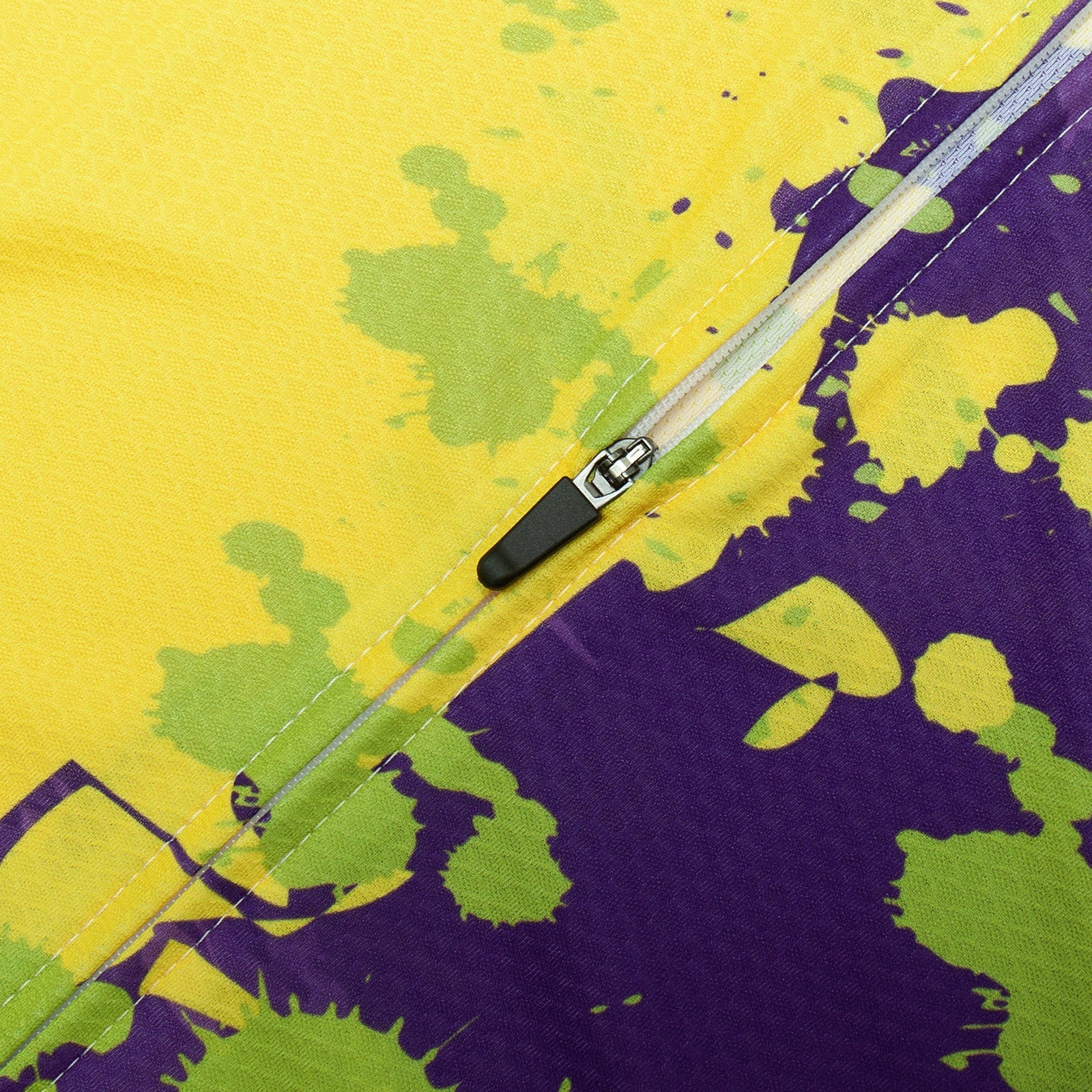 Yellow blue paint splash cycling jersey for women