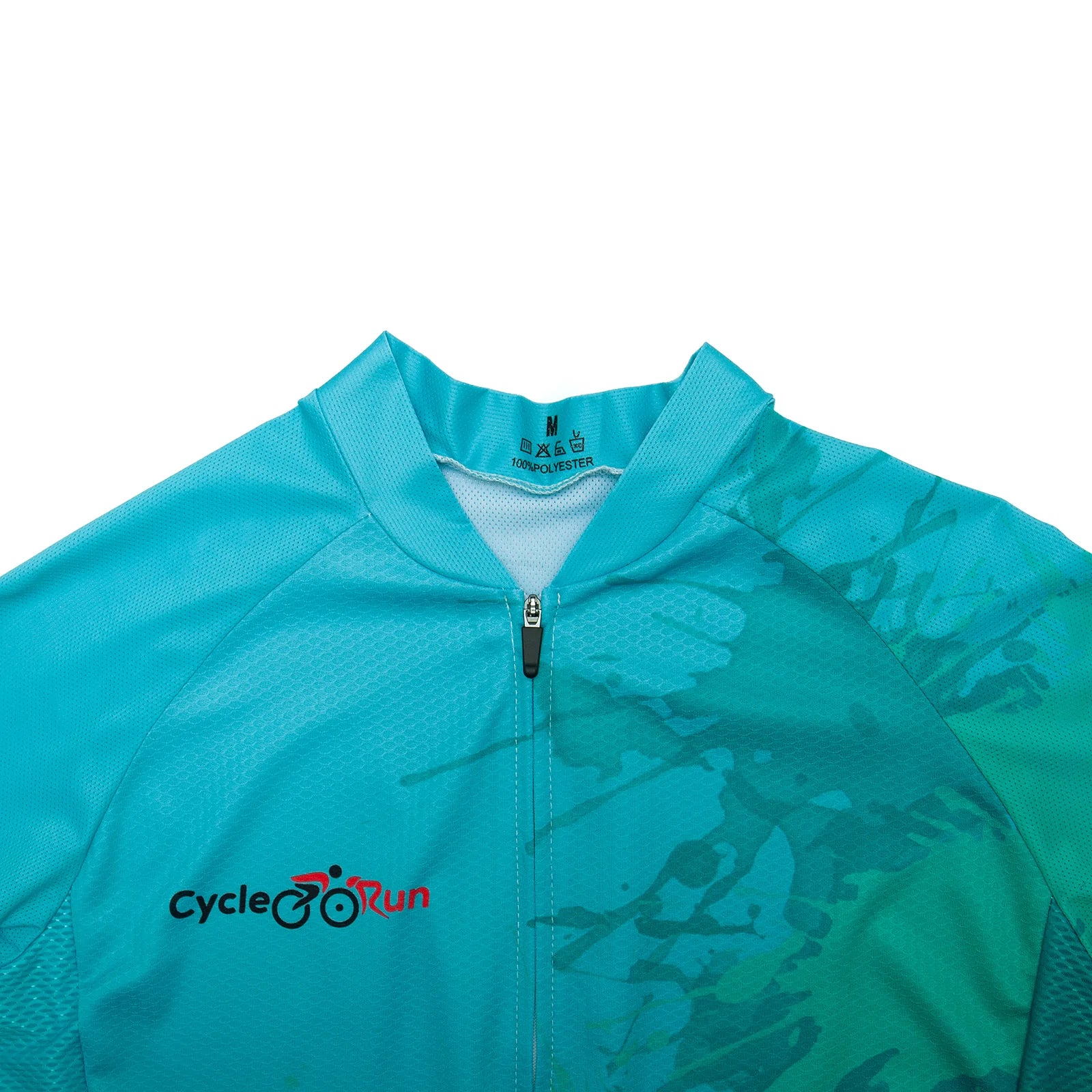 Light blue paint splash cycling jersey for women