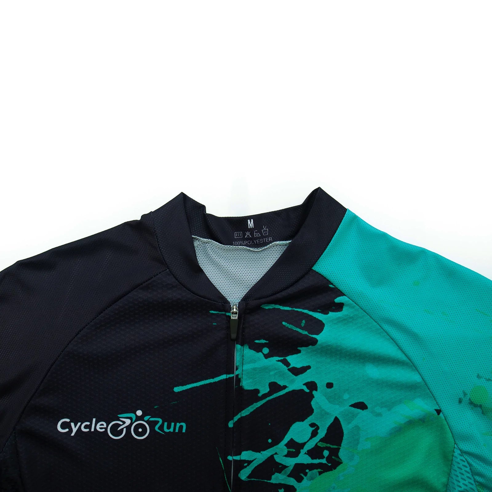 Black green paint splash Long Sleeve cycling jersey for women