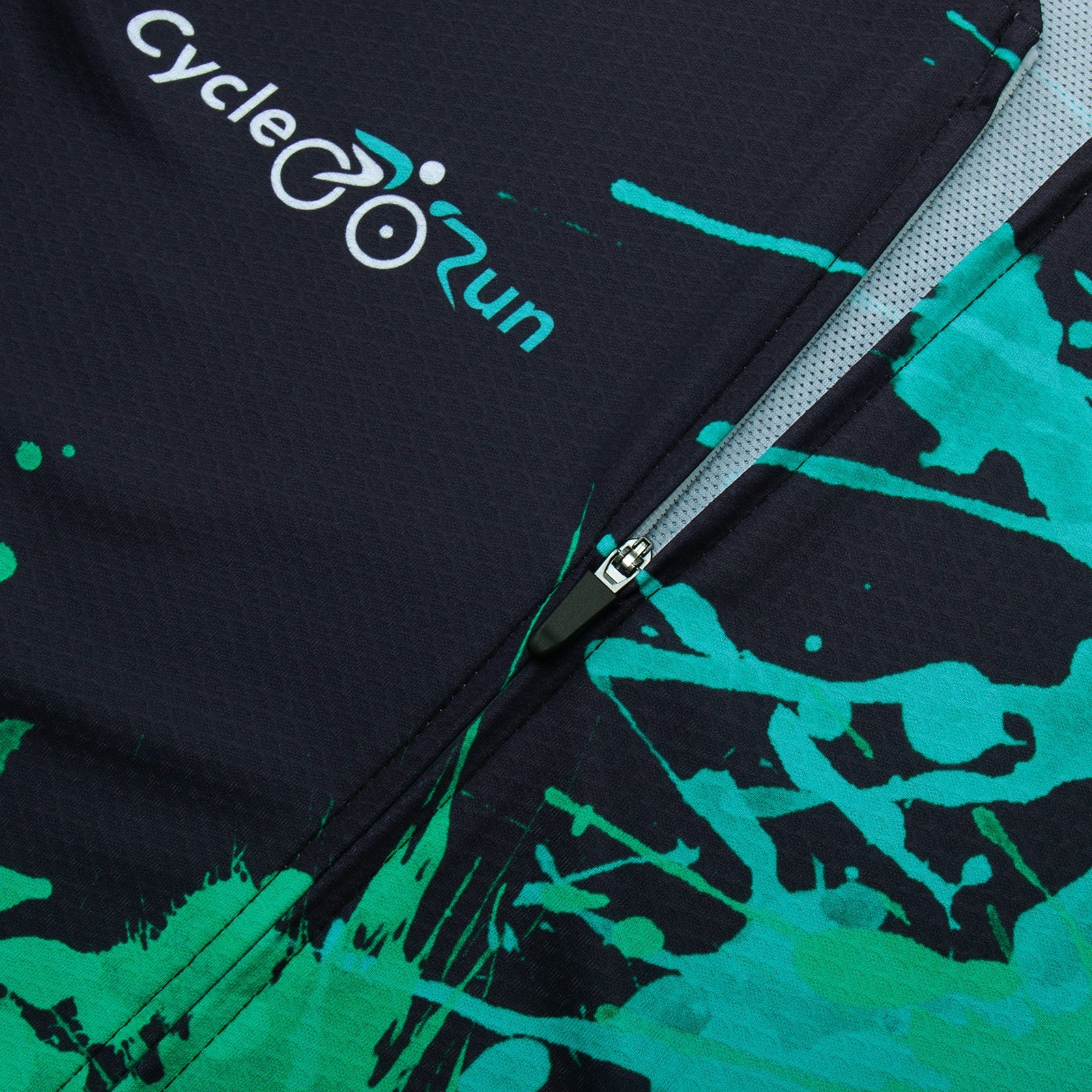 Black green paint splash Long Sleeve cycling jersey for women