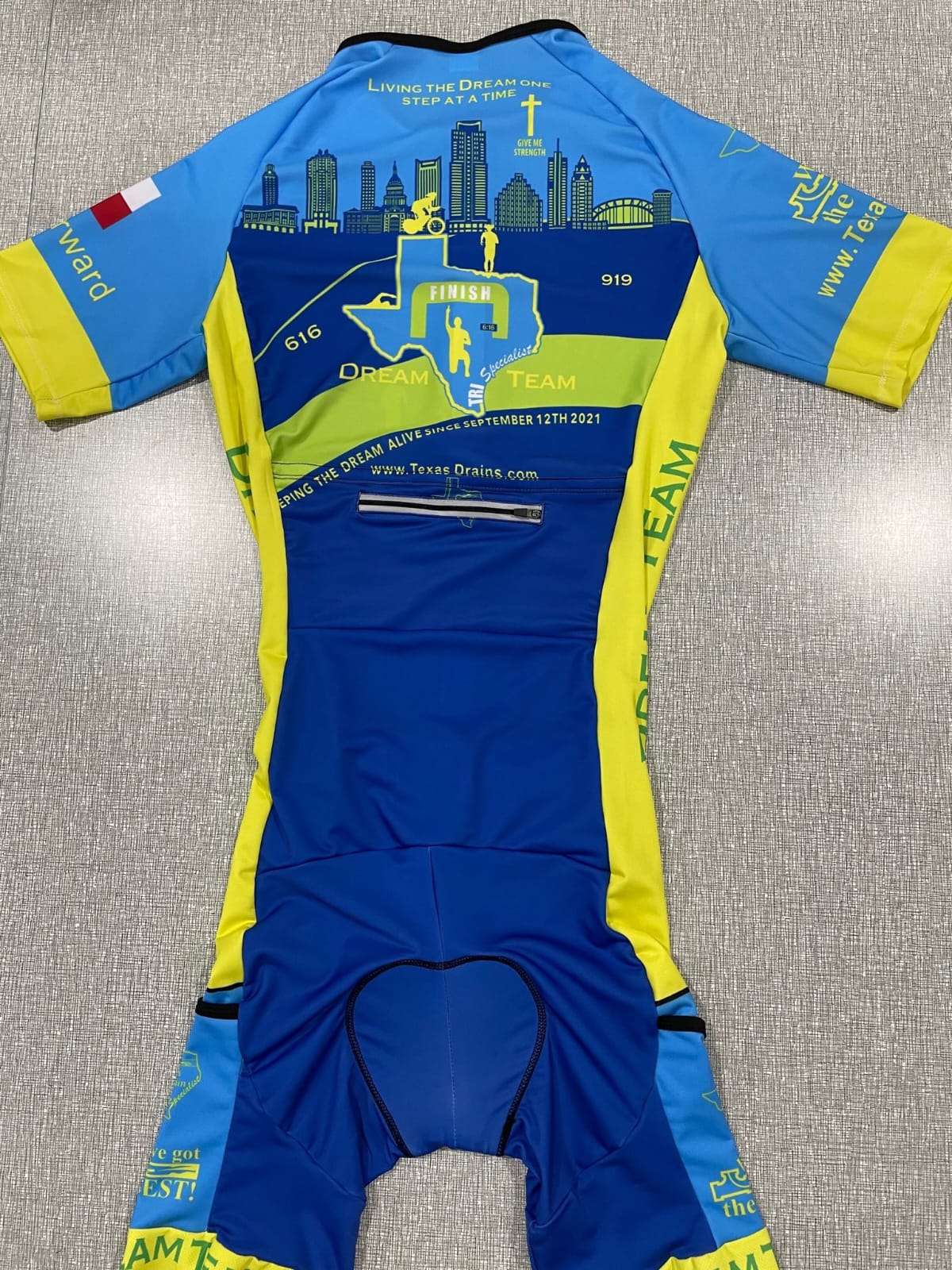Dream-Team Summer Triathlon Race suit (with Rear zipper pocket)