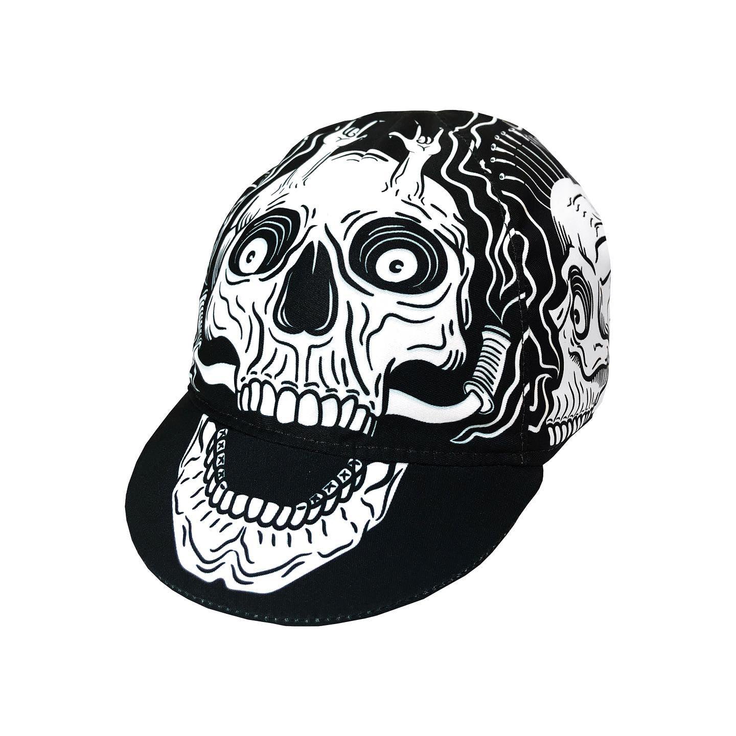 Black Cycling Caps  Skull Bike Riding Hat One Size Fts All