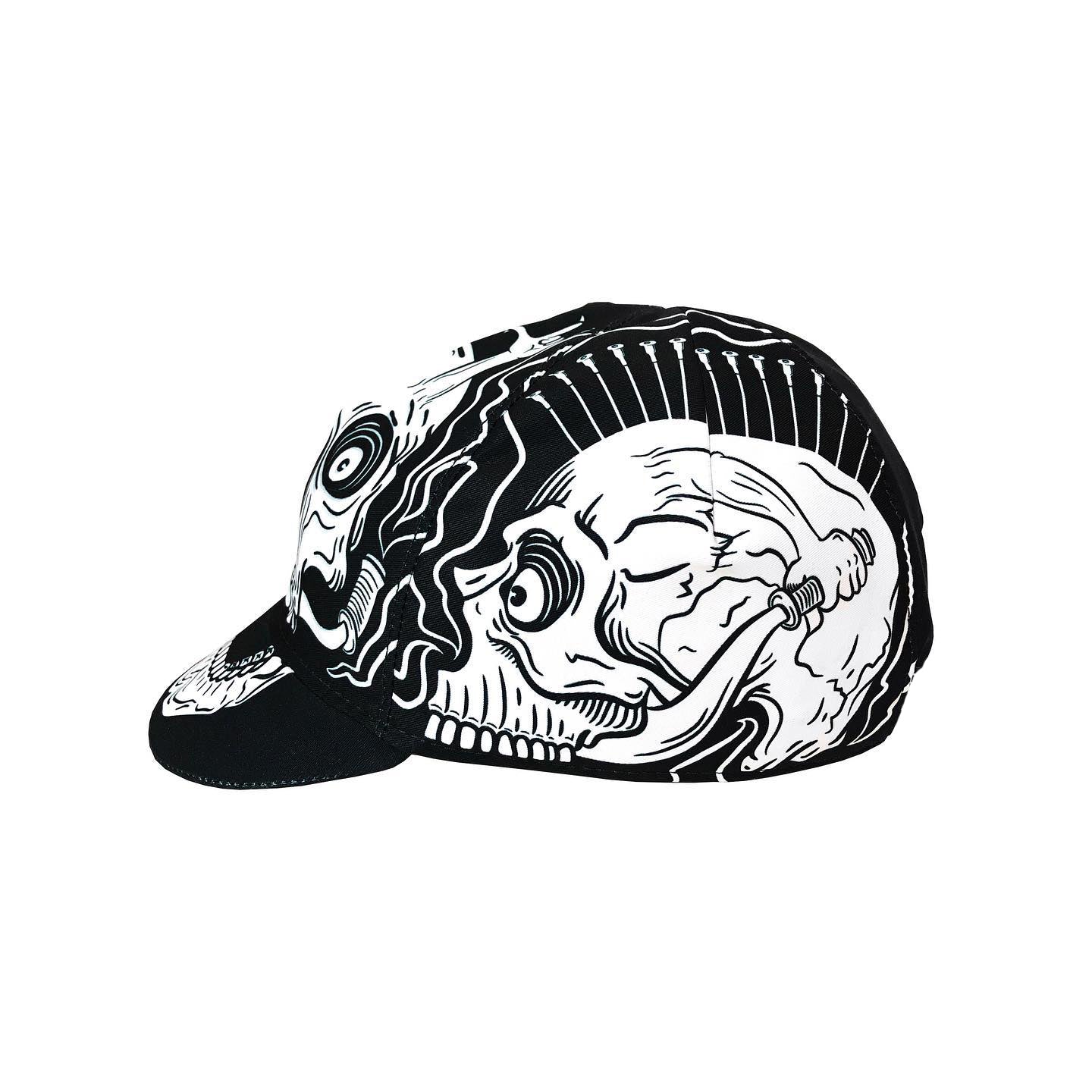 Black Cycling Caps  Skull Bike Riding Hat One Size Fts All