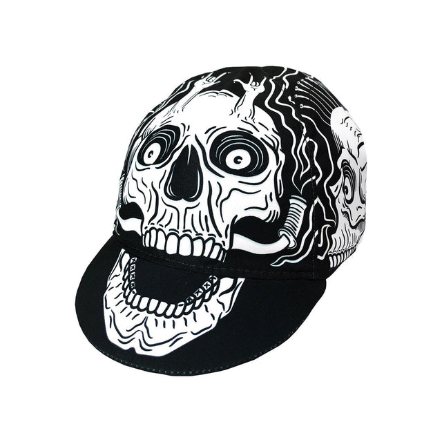Black Cycling Caps  Skull Bike Riding Hat One Size Fts All