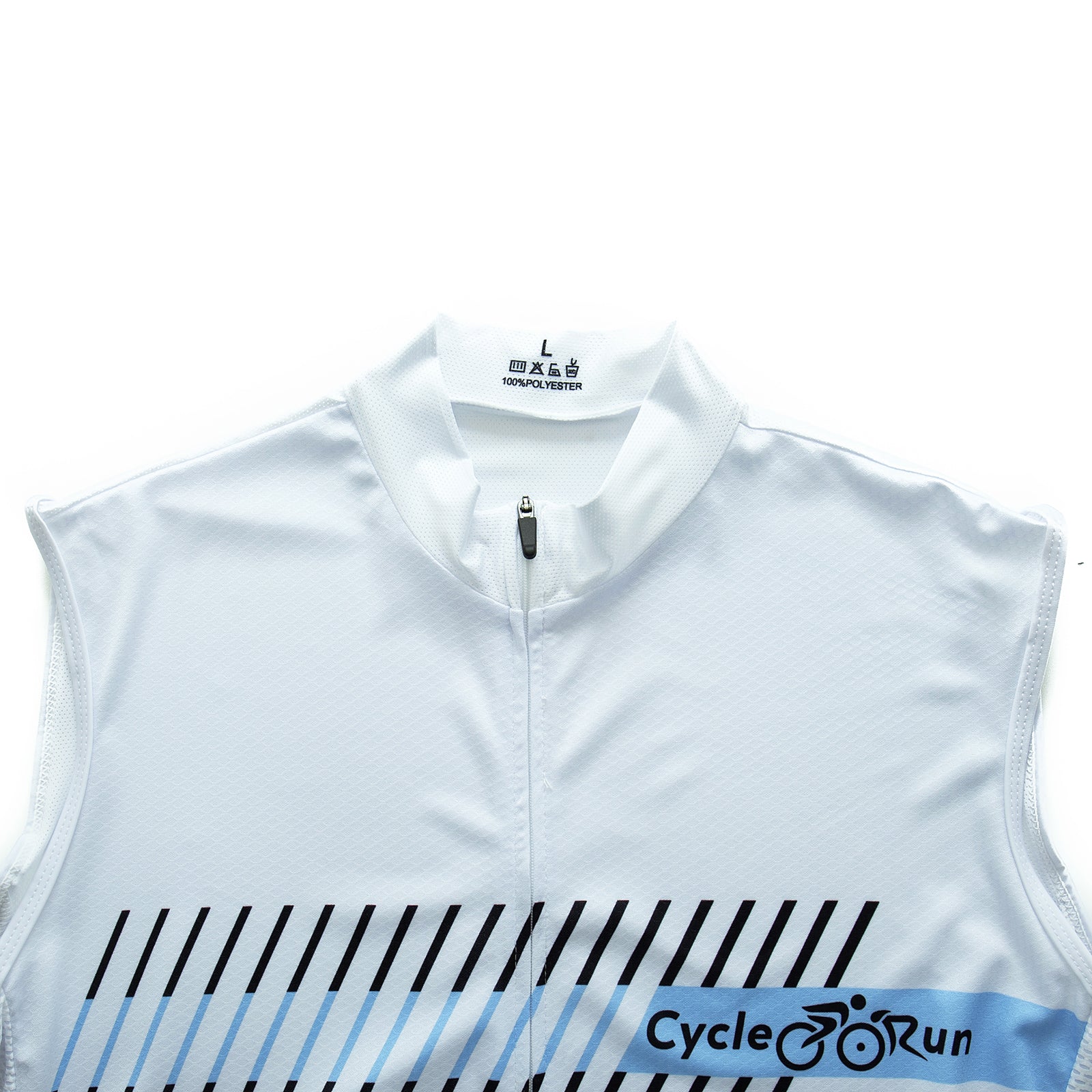 White Sleeveless cycling jersey for Men and Women