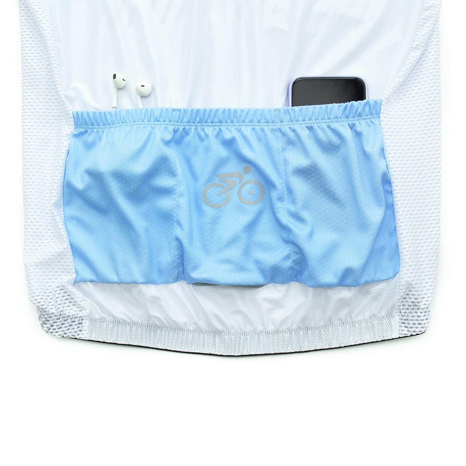 White Sleeveless cycling jersey for Men and Women