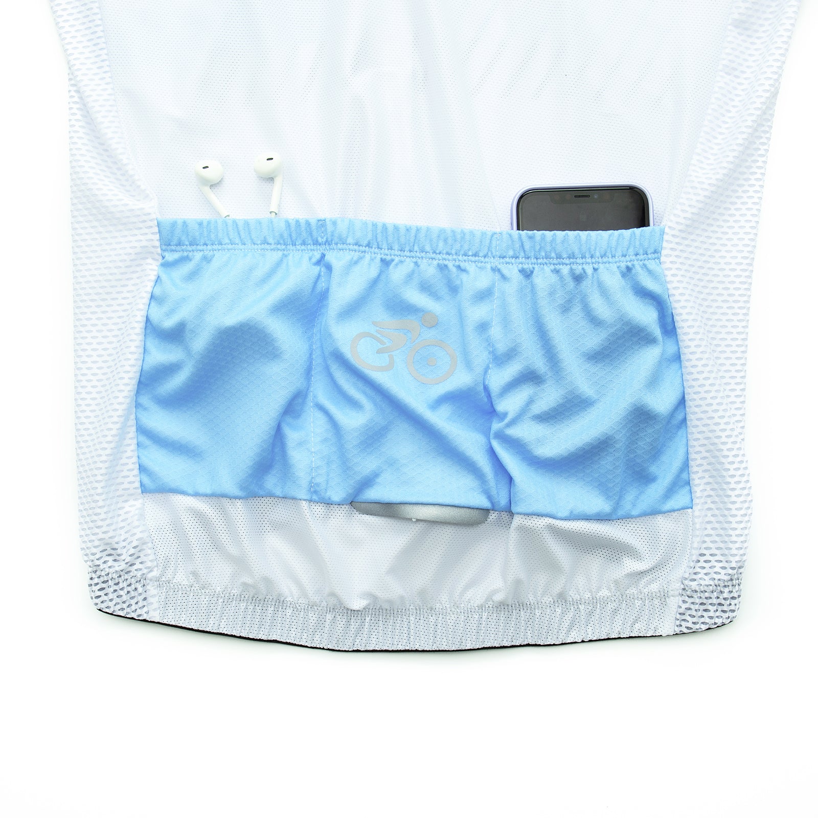 White Wizo cycling jersey