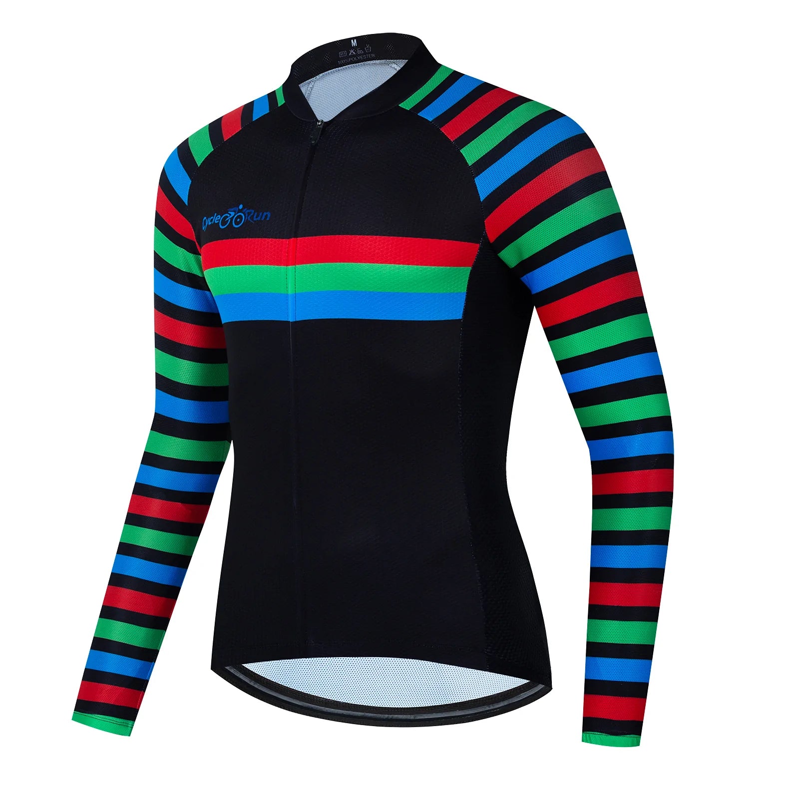 Green blue paint splash Long Sleeve cycling jersey for women CycleRun