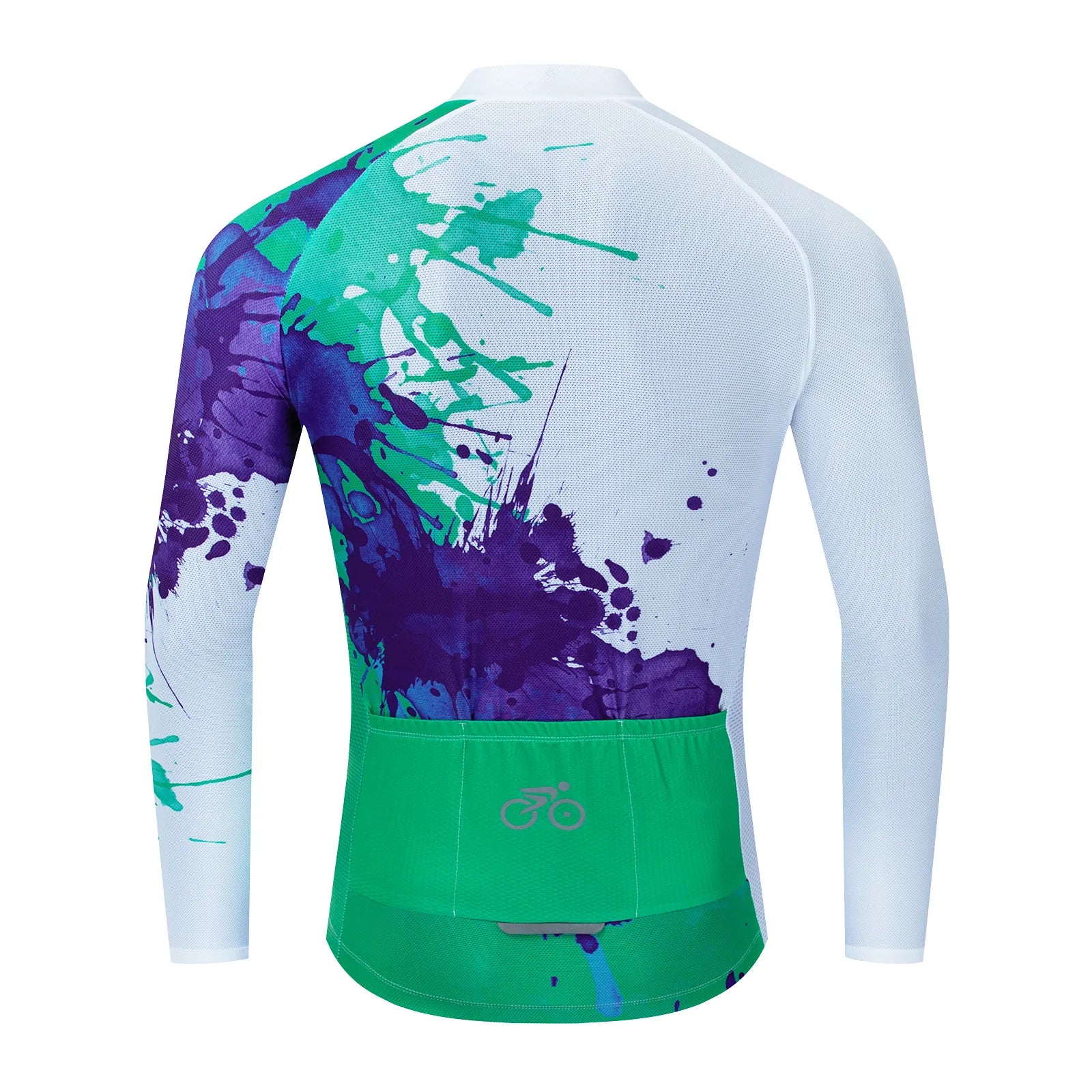 Green blue paint splash Long Sleeve cycling jersey for women