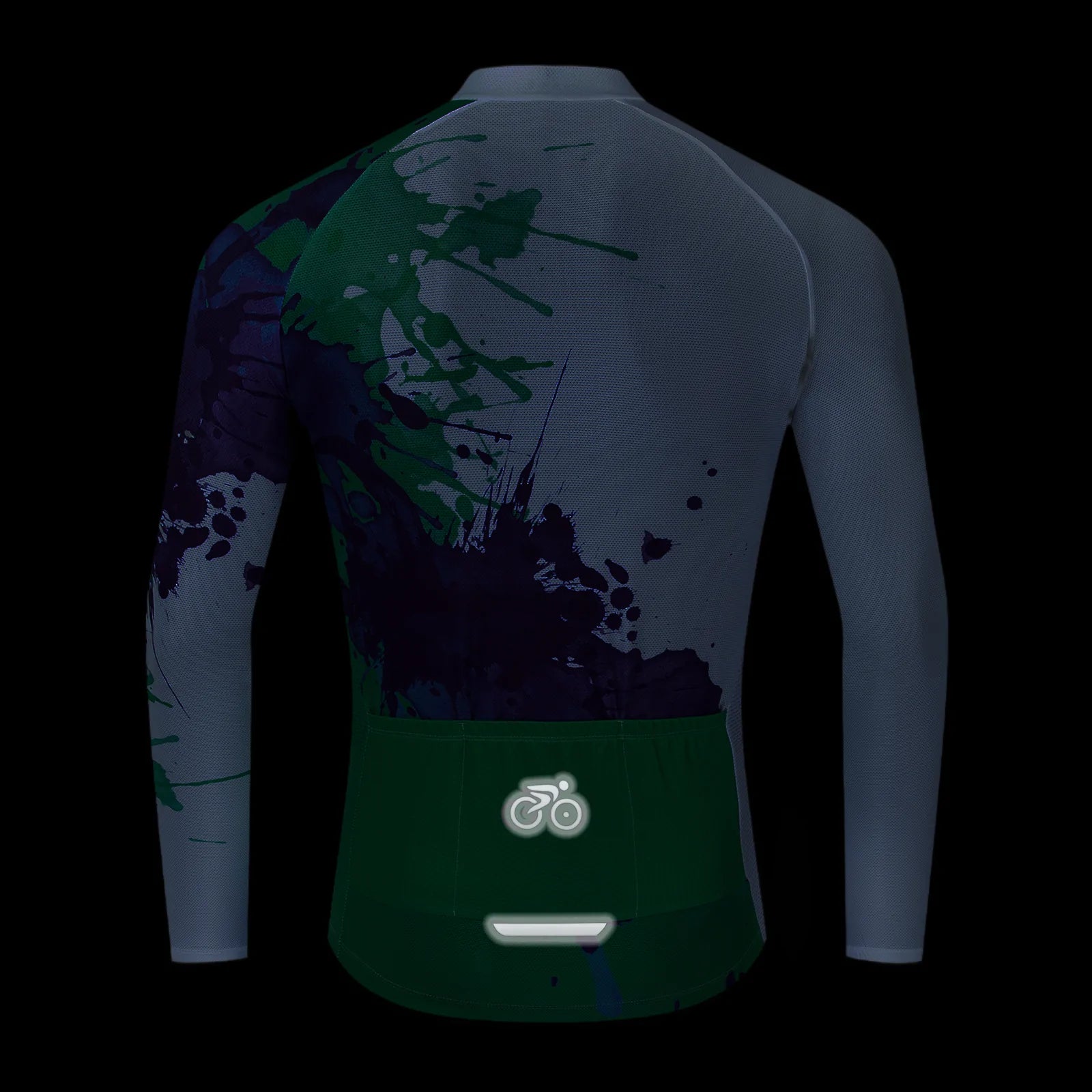 Green blue paint splash Long Sleeve cycling jersey for women