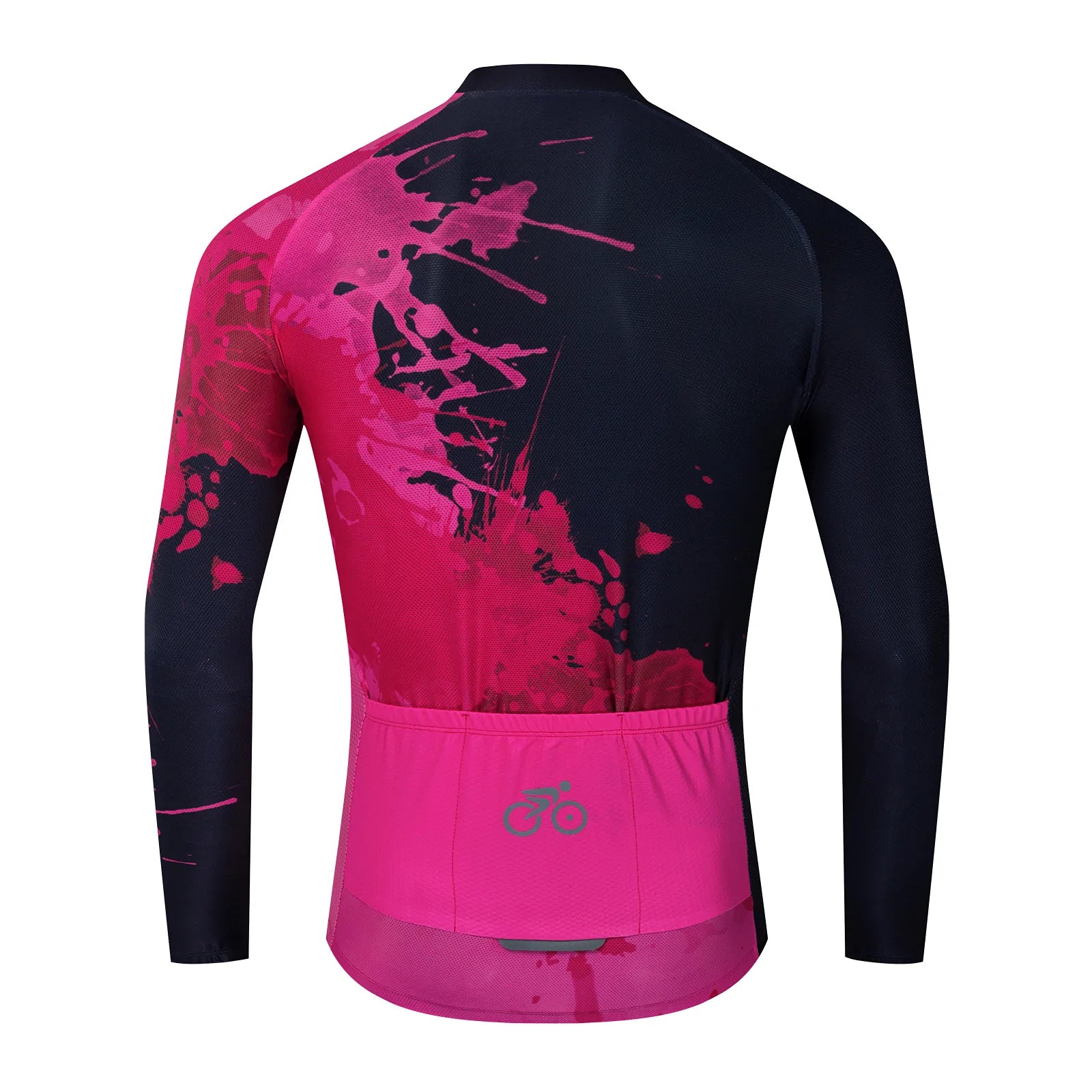 Pink red paint splash Long Sleeve cycling jersey for women
