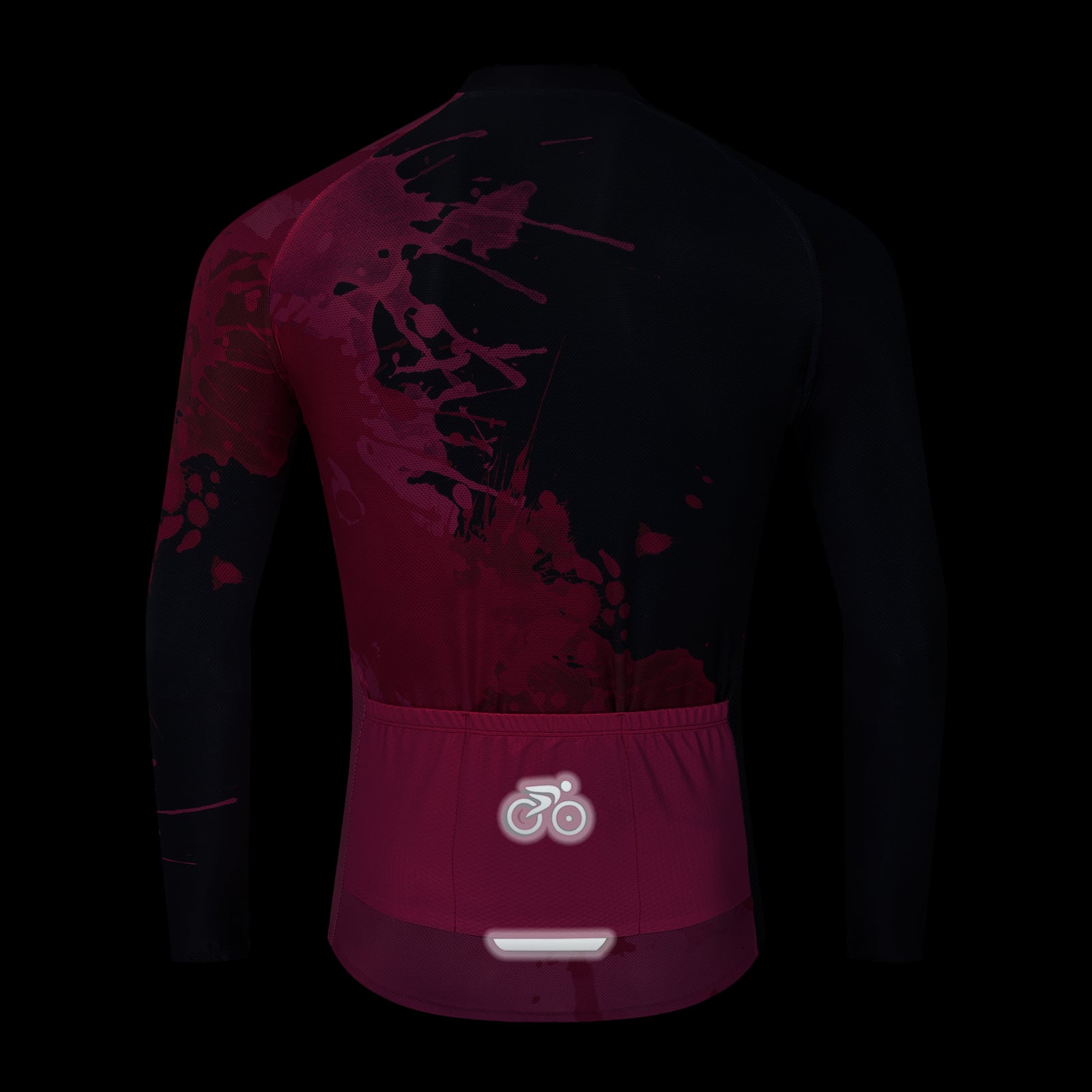 Pink red paint splash Long Sleeve cycling jersey