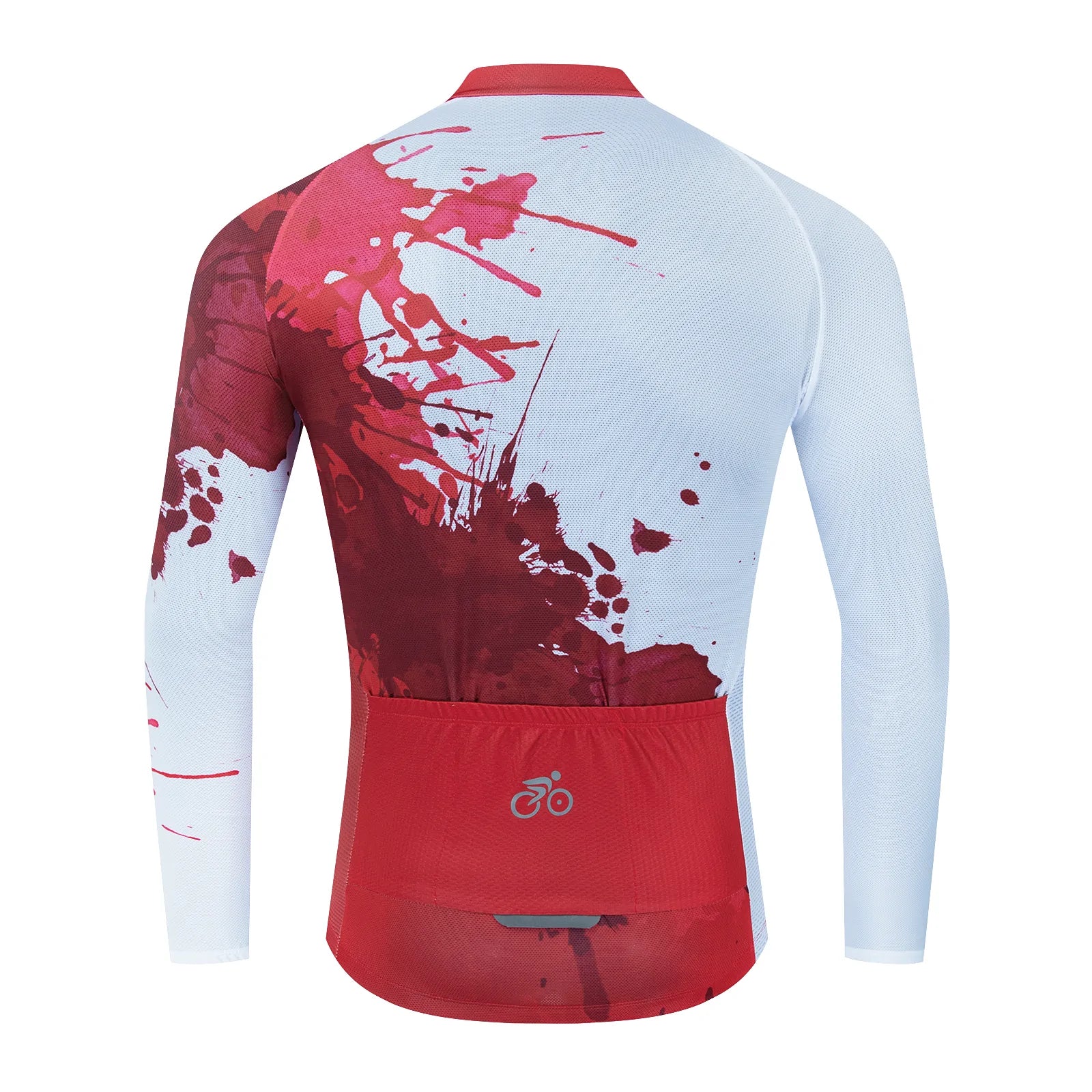 Cycling Jersey Paint Splash White and Black Long Sleeve for women