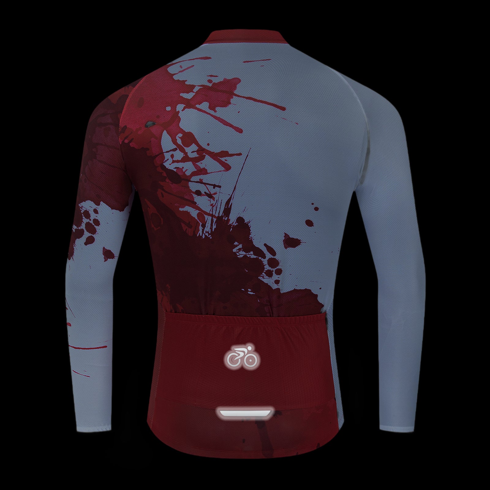 Cycling Jersey Paint Splash White and Black Long Sleeve