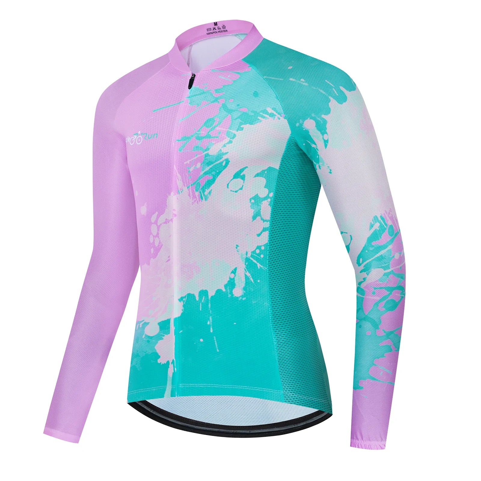 Blue paint splash Long Sleeve cycling jersey for women