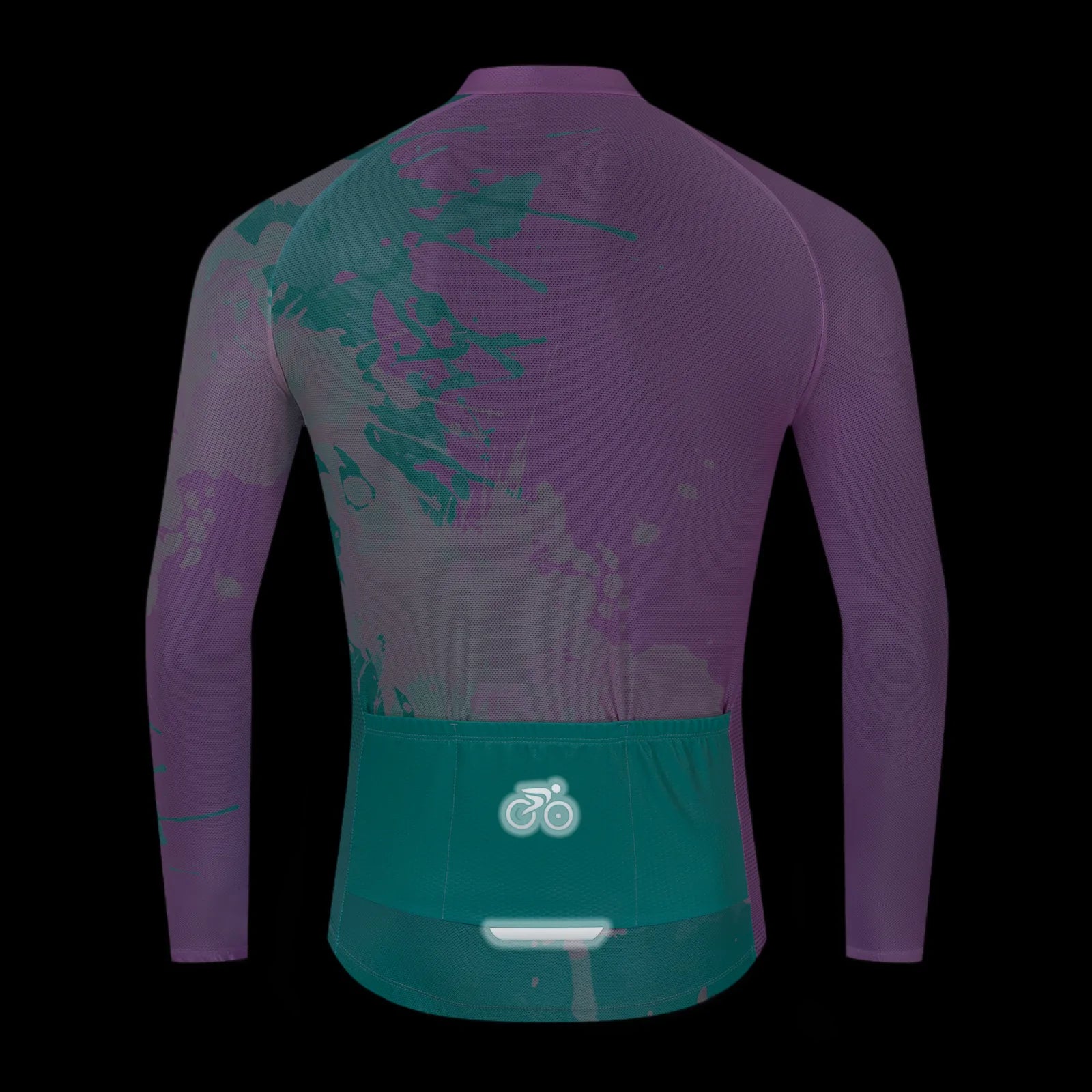 Blue paint splash Long Sleeve cycling jersey for women