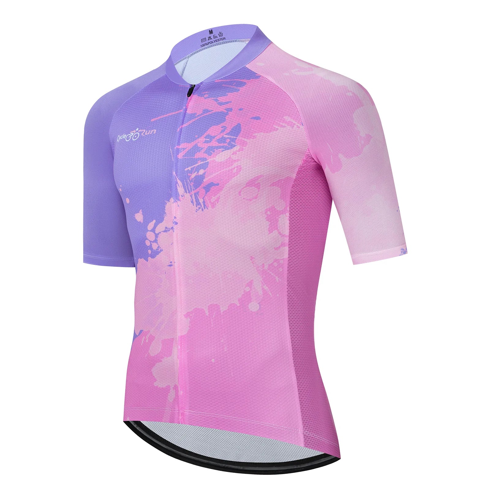 Blue paint splash cycling jersey for women