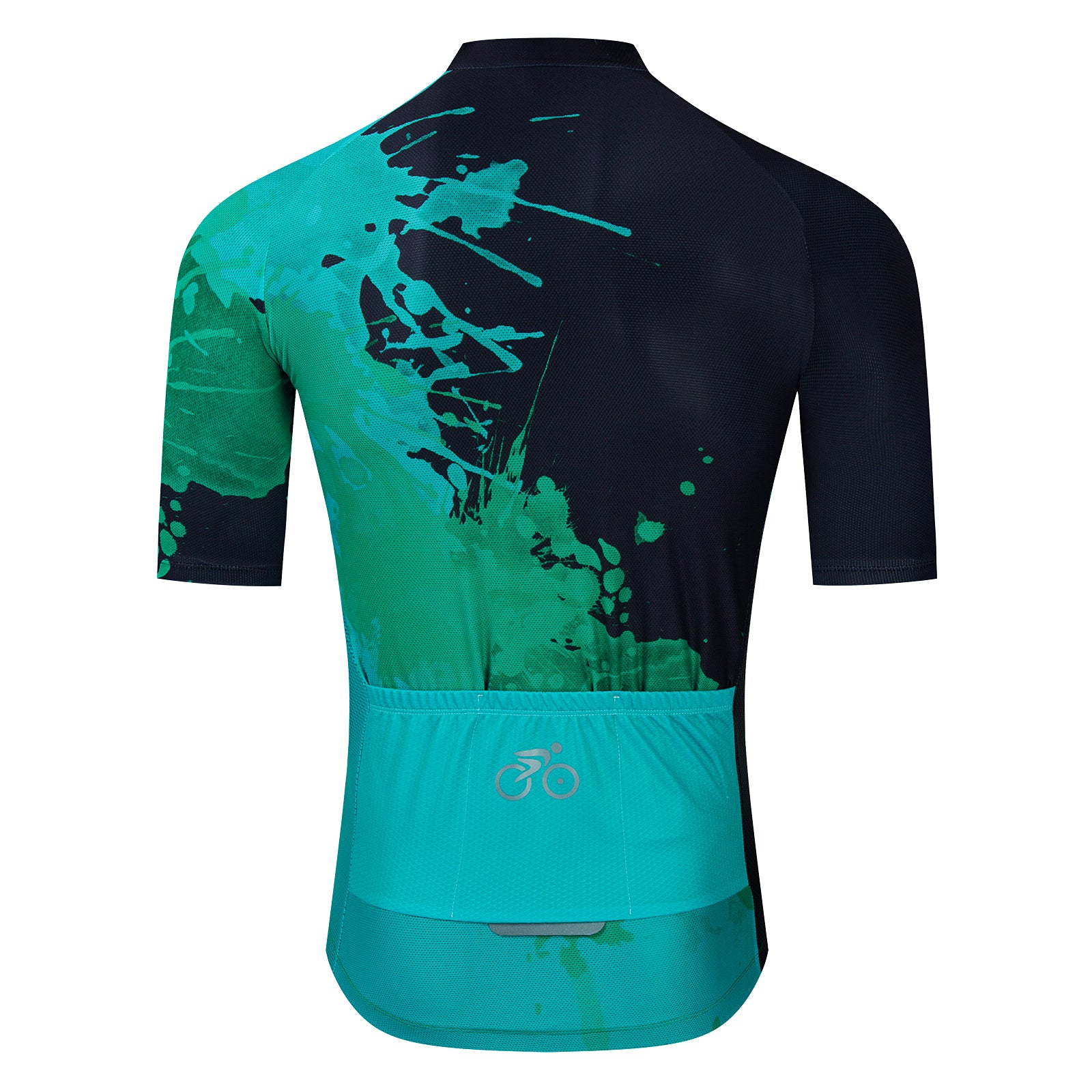 Black green paint splash cycling jersey
