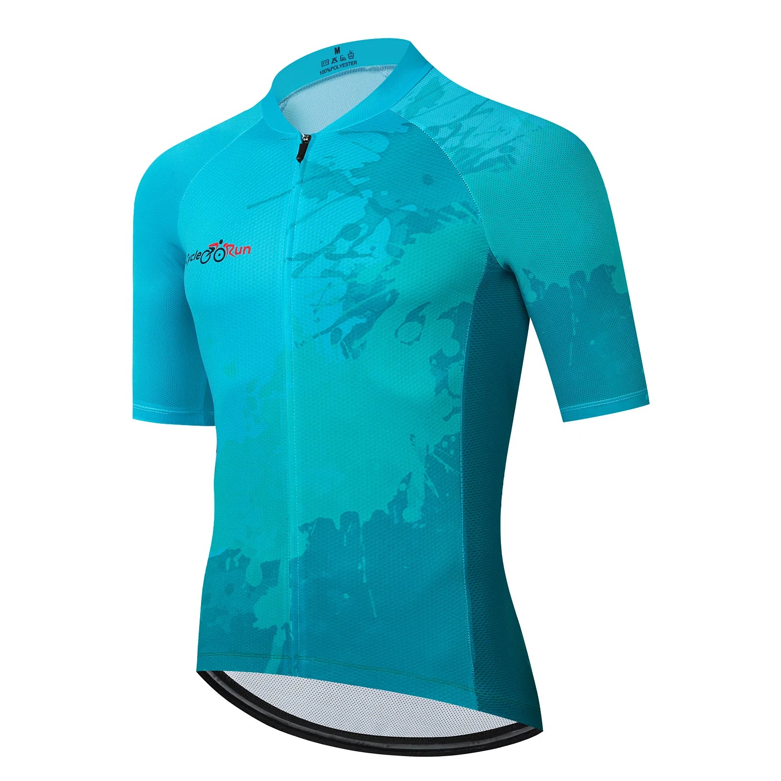 Light blue paint splash cycling jersey for women