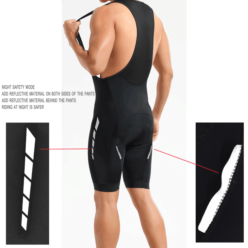 Black Bib with Reflective lines and 3D Gel for safe riding