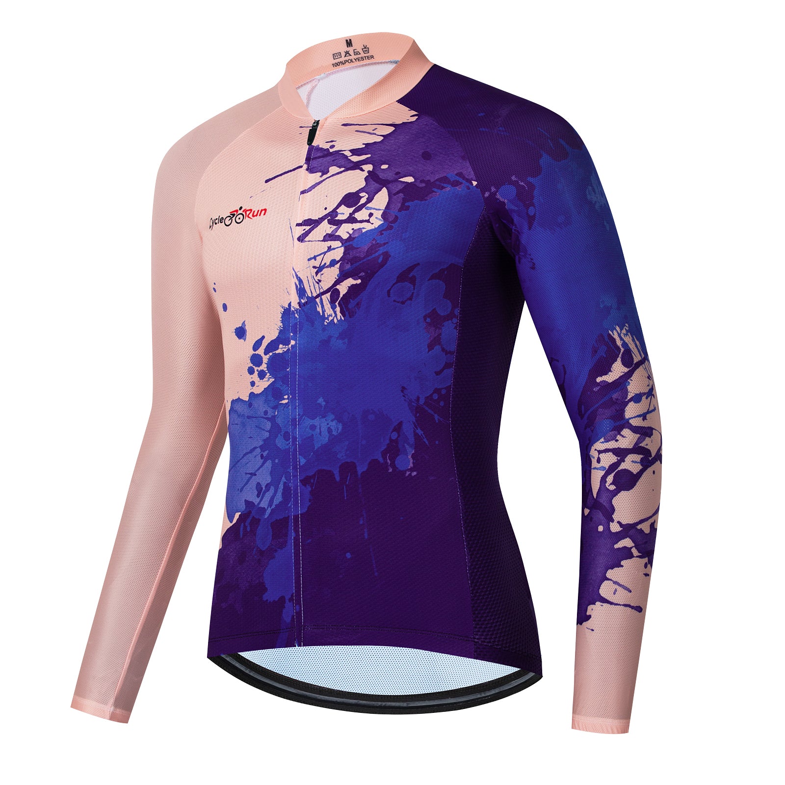 Purple paint splash Long Sleeve cycling jersey