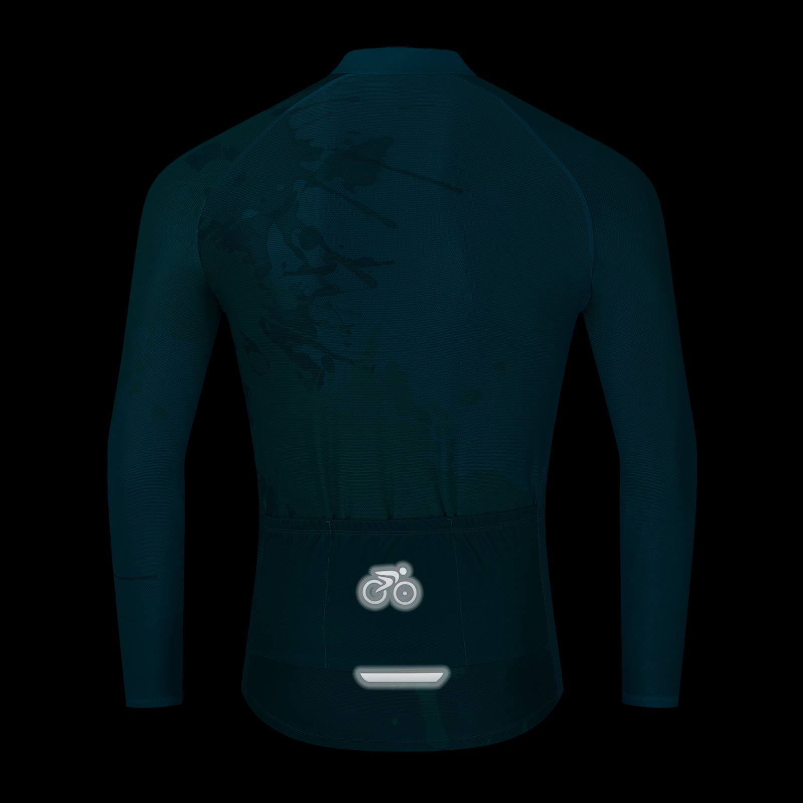 Light blue paint splash Long Sleeve cycling jersey