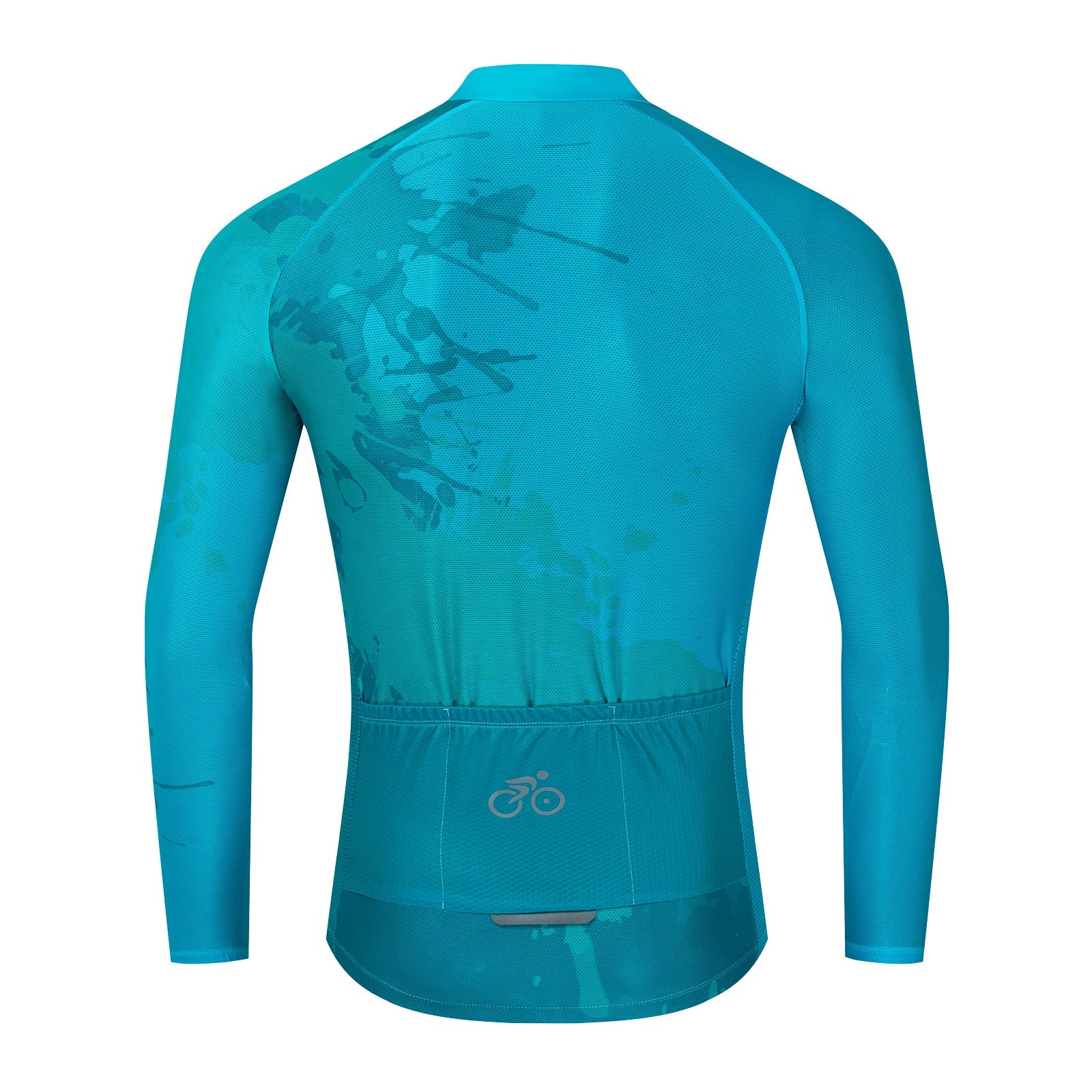 Light blue paint splash Long Sleeve cycling jersey for women