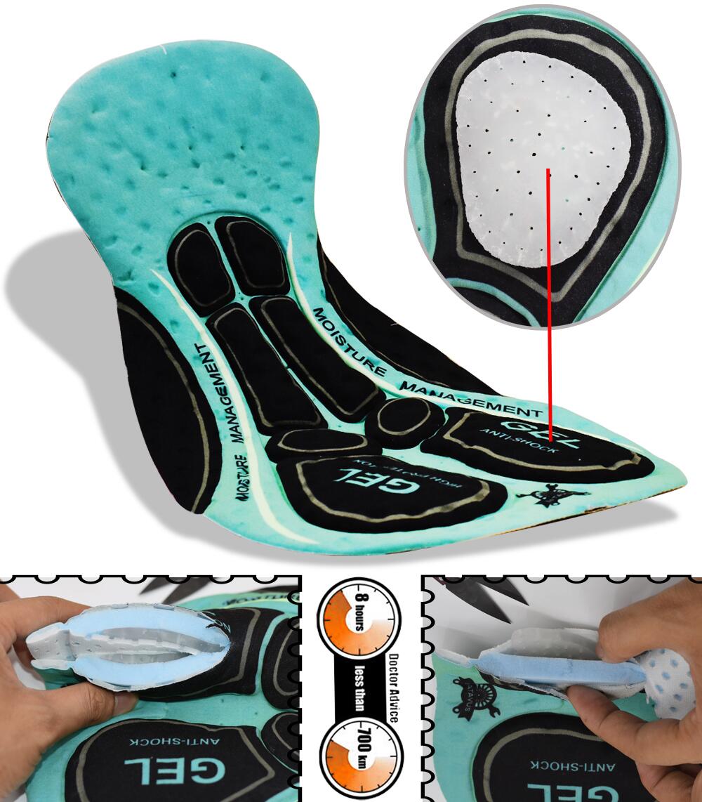 Black Bib with Reflective lines and 3D Gel for safe riding