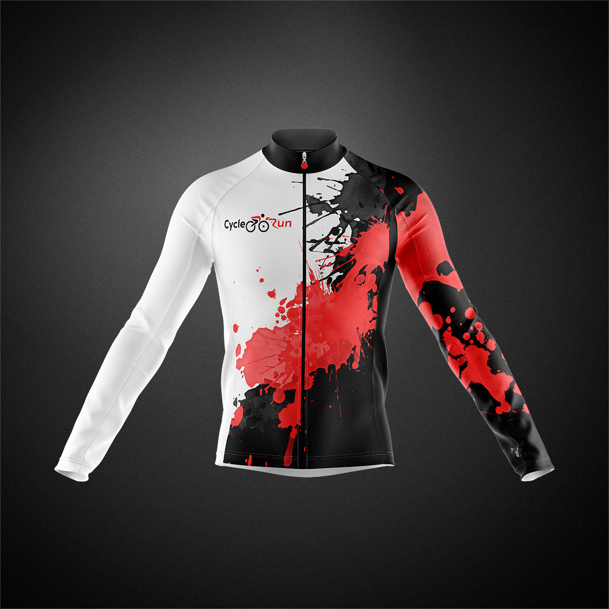 Cycling Jersey Paint Splash White and Black