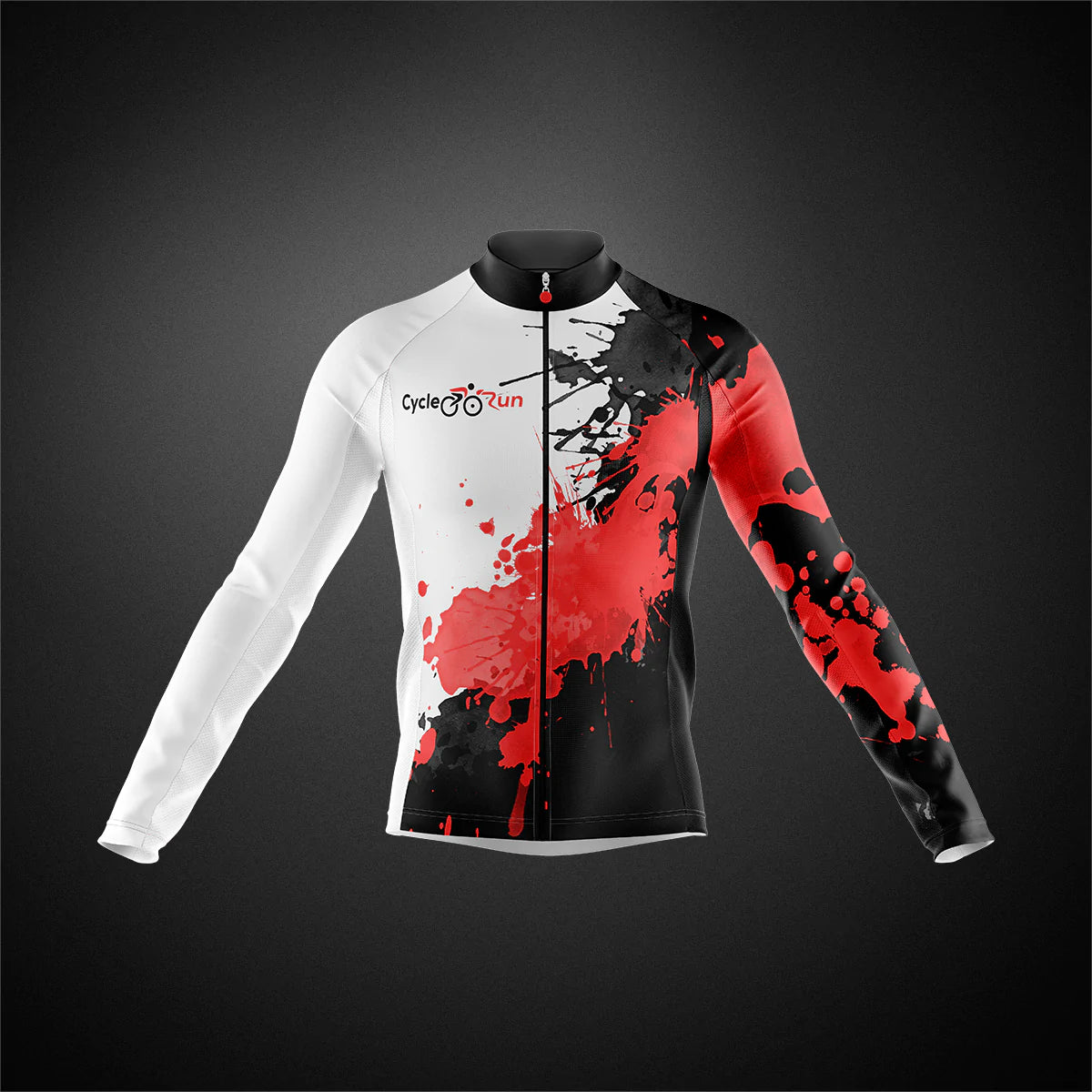Cycling Jersey Paint Splash White and Black for women