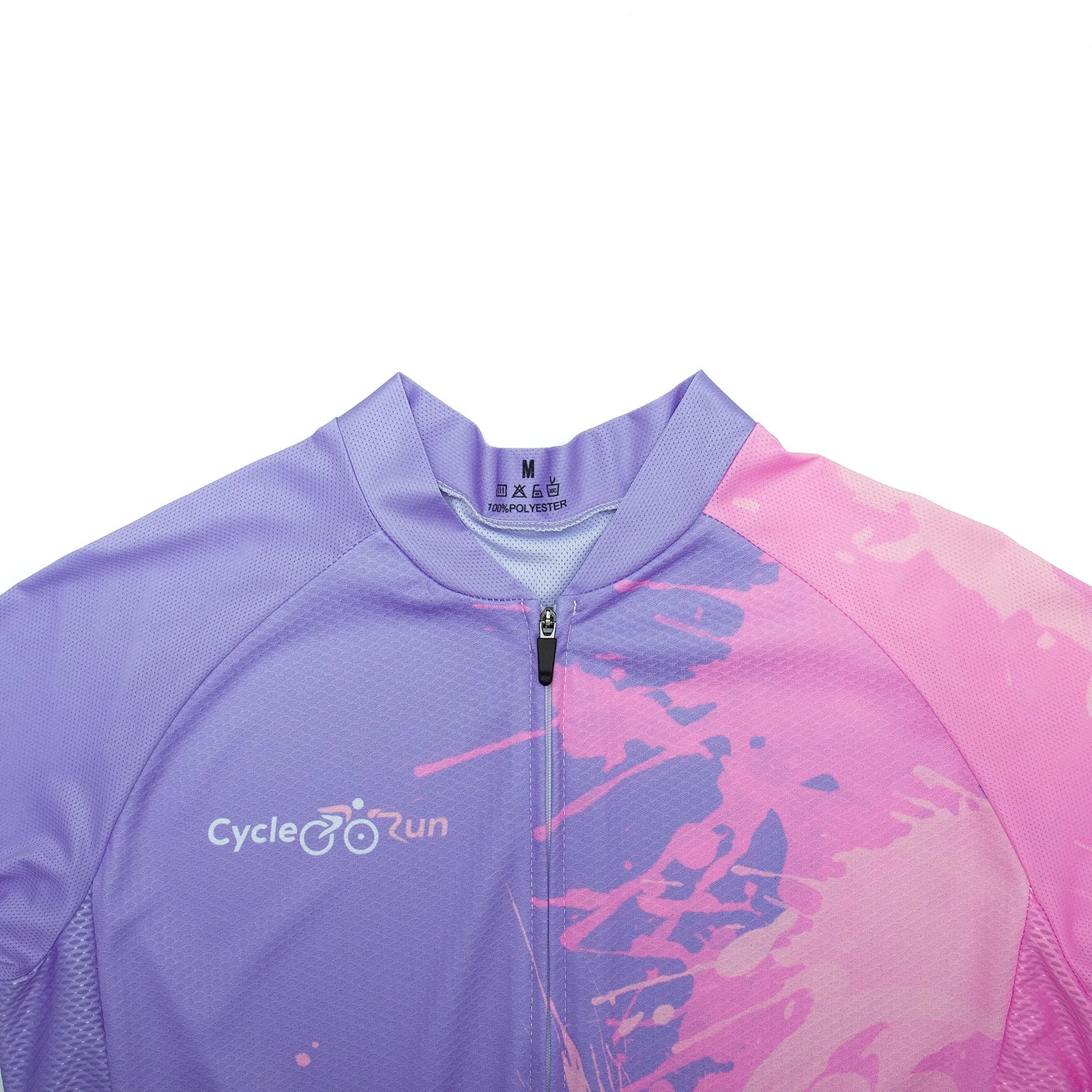Blue paint splash cycling jersey for women