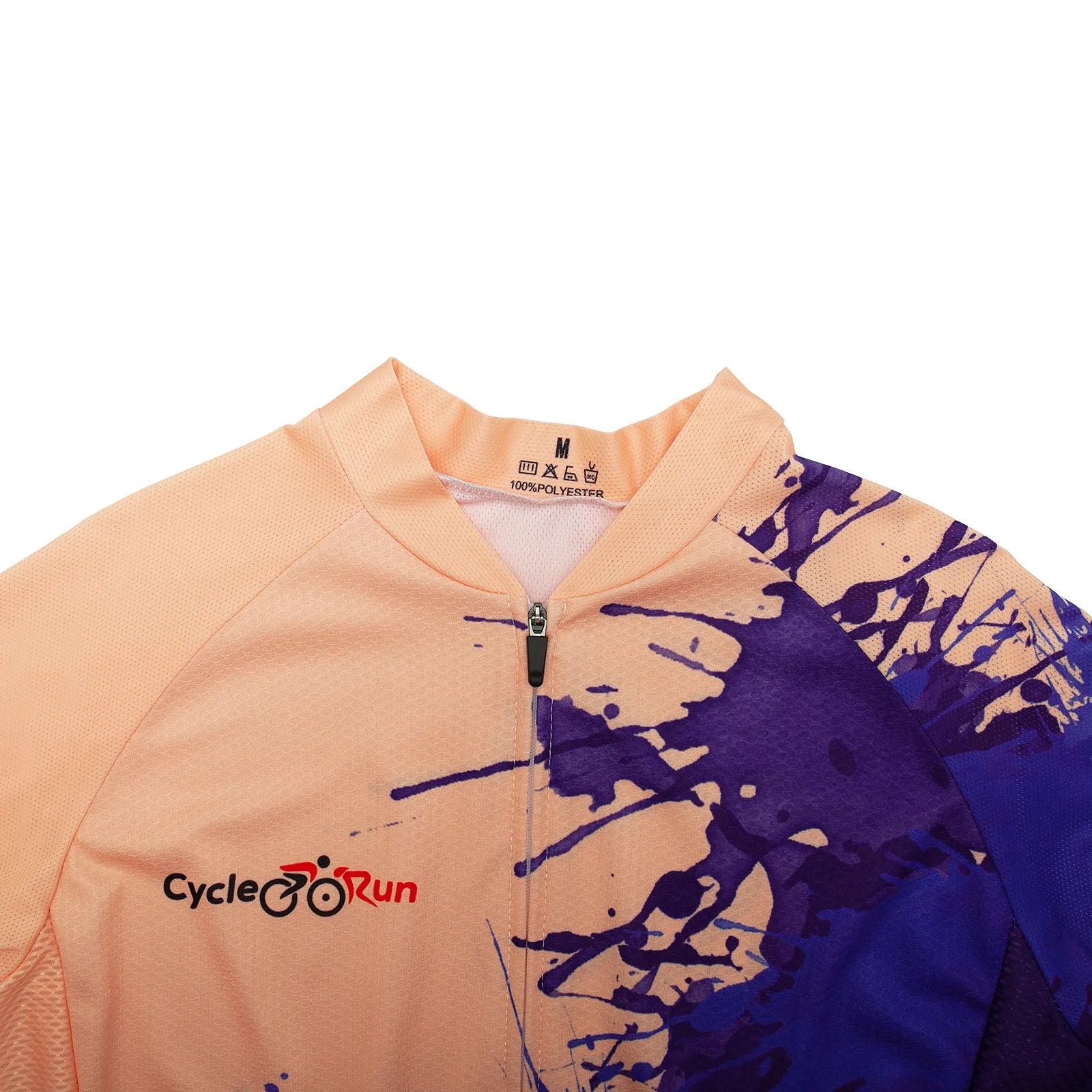 Purple paint splash cycling jersey for women
