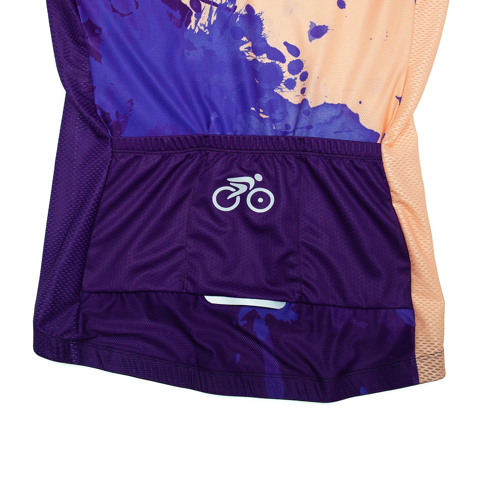 Purple paint splash cycling jersey for women