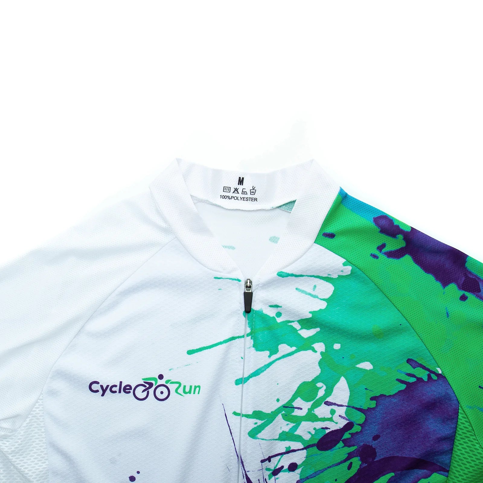 Green blue paint splash cycling jersey for women