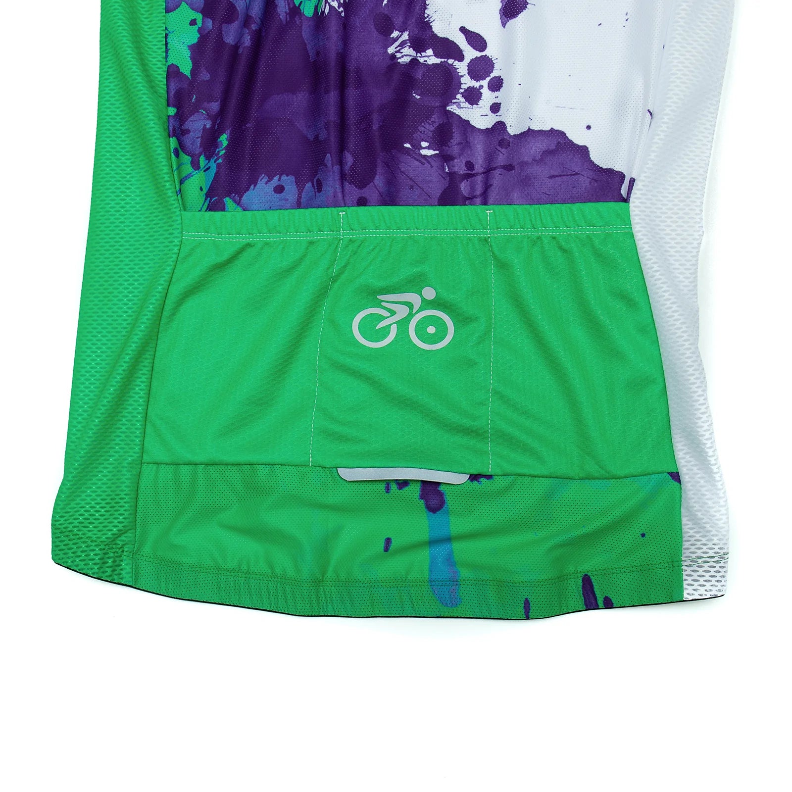 Green blue paint splash cycling jersey for women