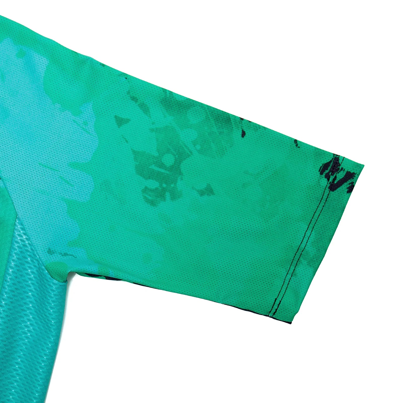 Black green paint splash cycling jersey for women