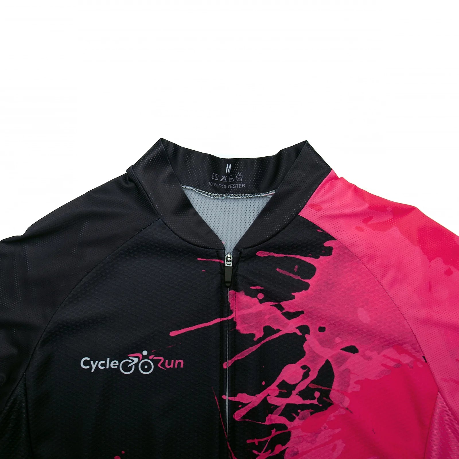 Pink red paint splash cycling jersey for women