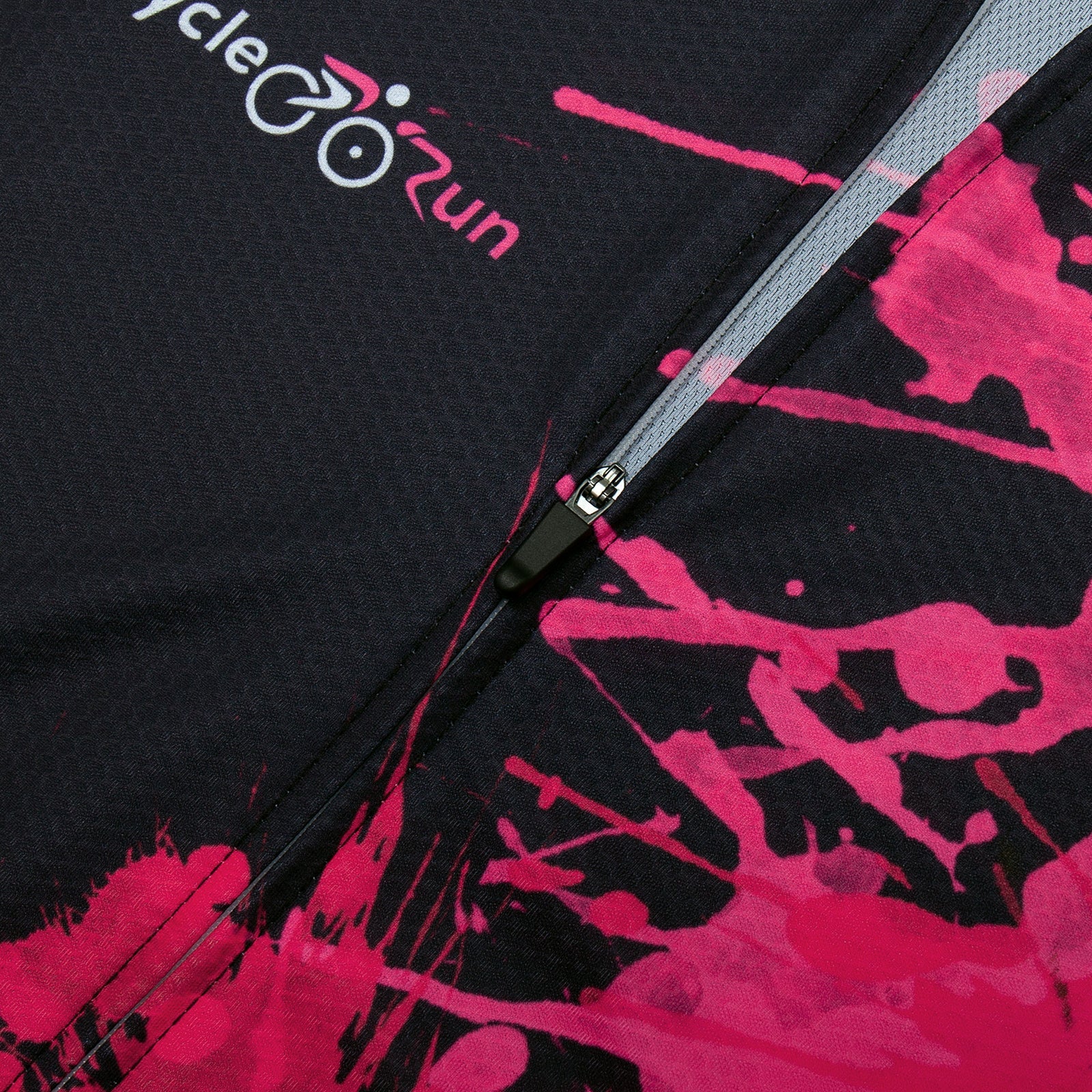 Pink red paint splash cycling jersey for women