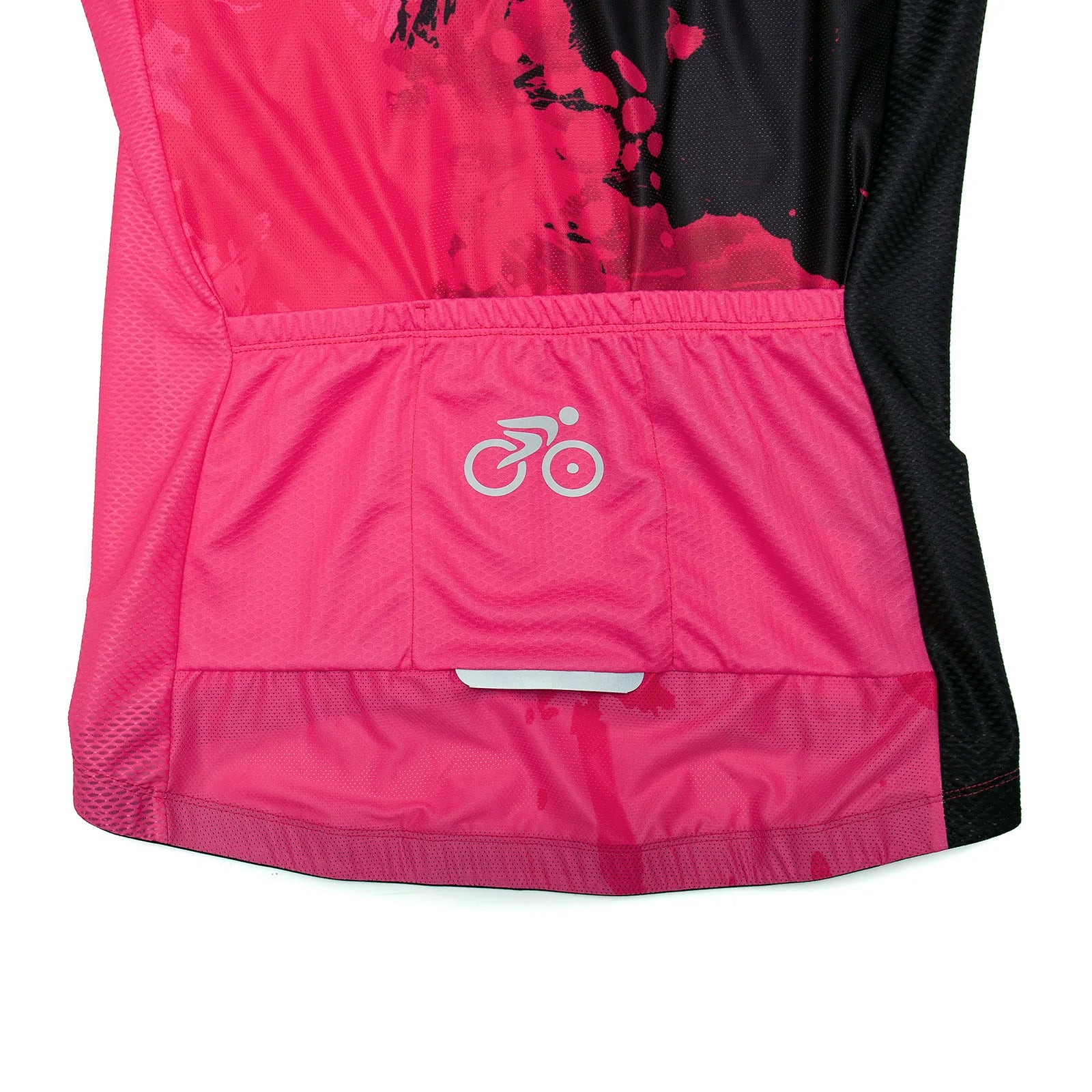 Pink red paint splash cycling jersey for women
