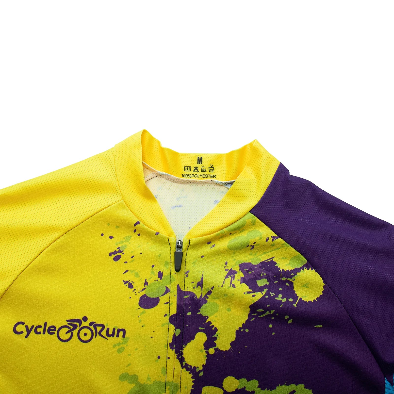 Yellow blue paint splash Long Sleeve cycling jersey for women