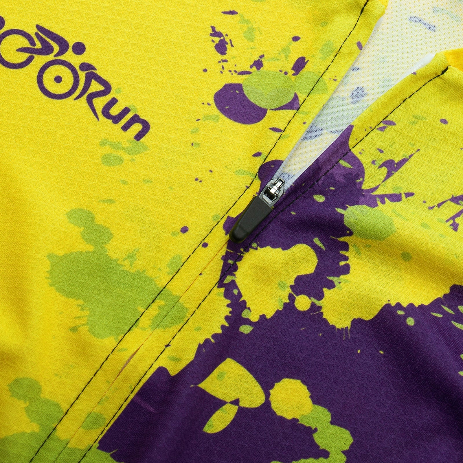 Yellow blue paint splash Long Sleeve cycling jersey for women