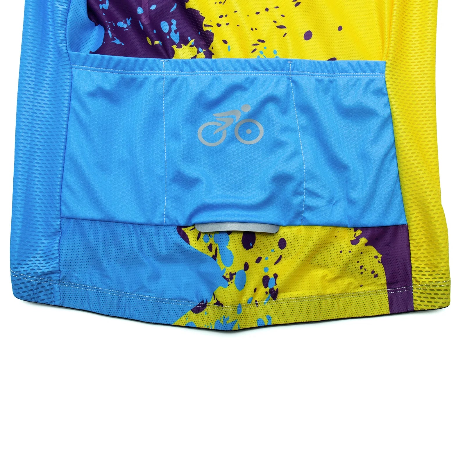 Yellow blue paint splash Long Sleeve cycling jersey for women