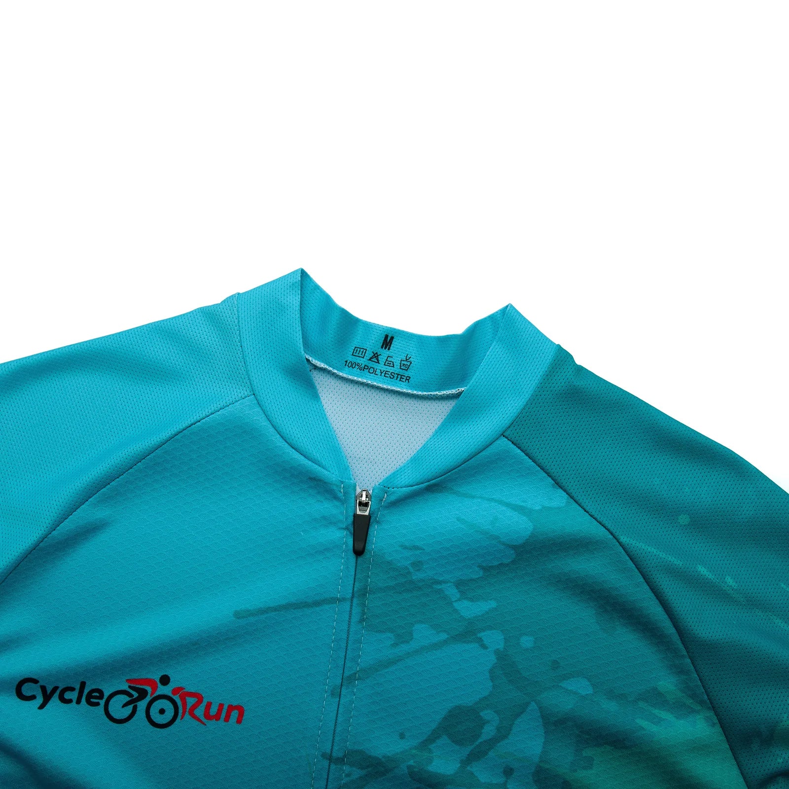 Light blue paint splash Long Sleeve cycling jersey for women