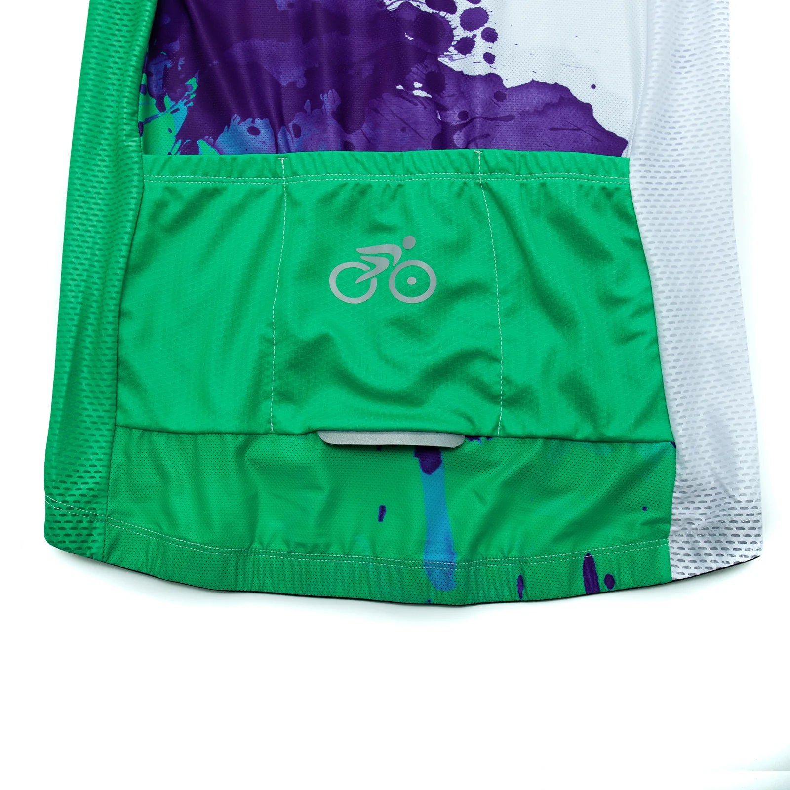 Green blue paint splash Long Sleeve cycling jersey for women