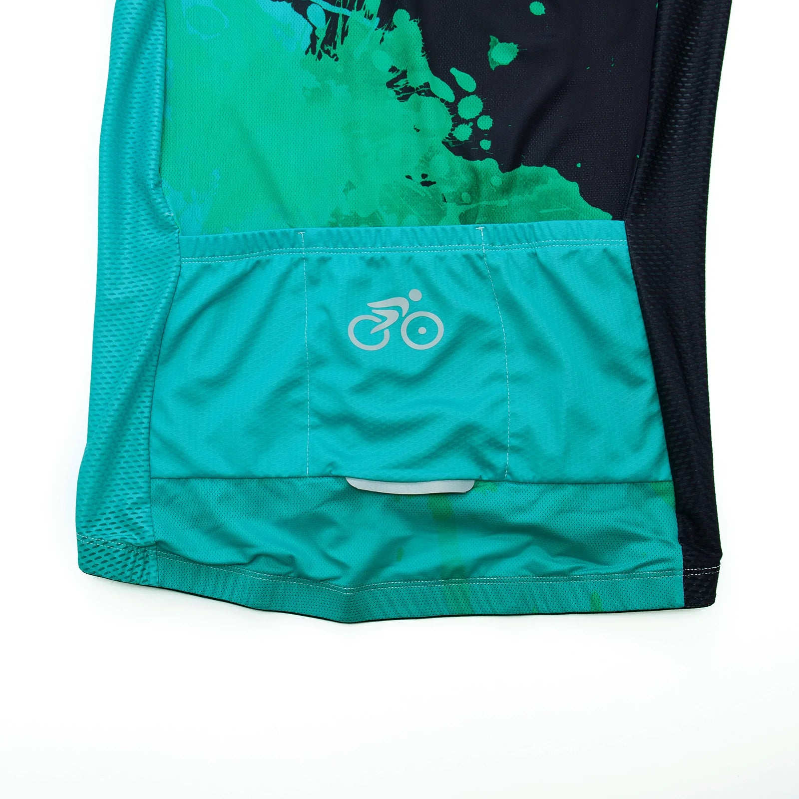 Black green paint splash Long Sleeve cycling jersey for women